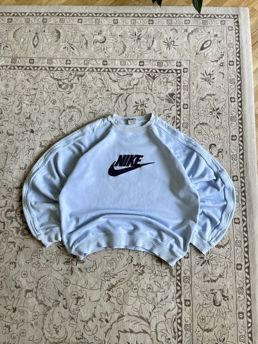 Nike Vintage Nike Big Logo Baby Blue Boxy Sweatshirt Grailed