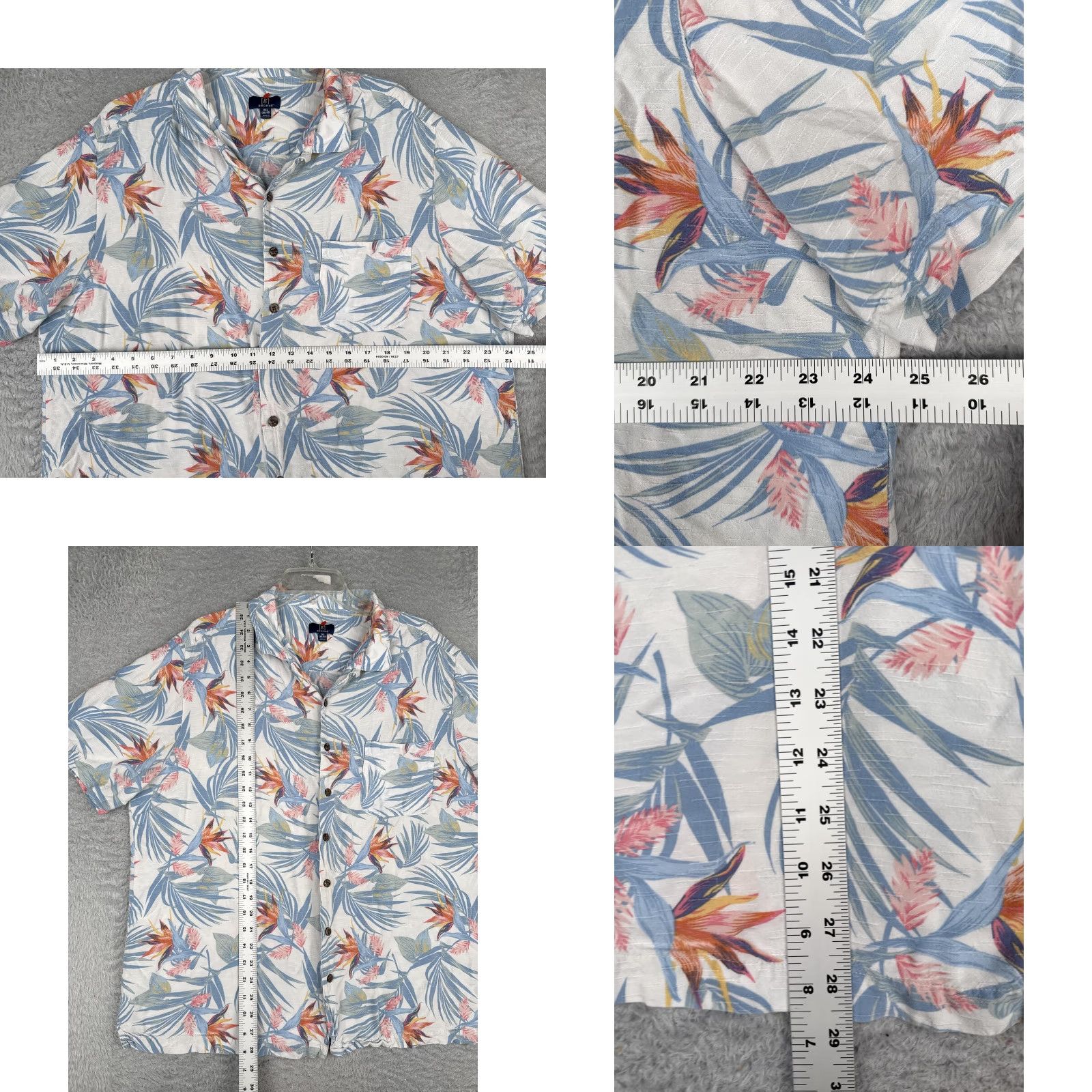 George George Shirt Mens 2XL Multicolor Short Sleeve Hawaiian Floral Tropical Button Up Size US XXL / EU 58 / 5 - 8 Thumbnail