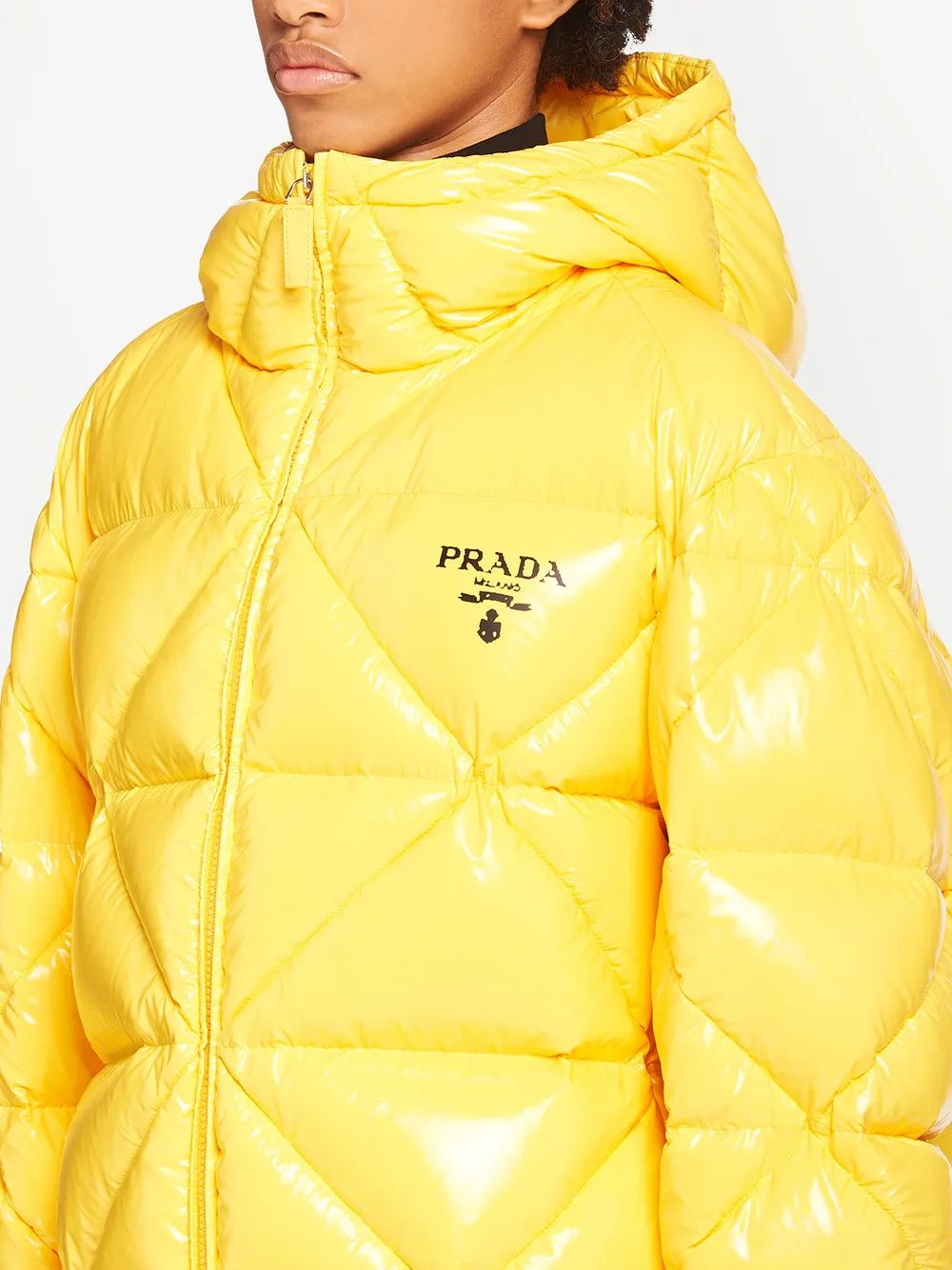 Prada 8 US Prada Yellow Triangle-Quilted Puffer Down Jacket Nylon Size M / US 6-8 / IT 42-44 - 2 Thumbnail