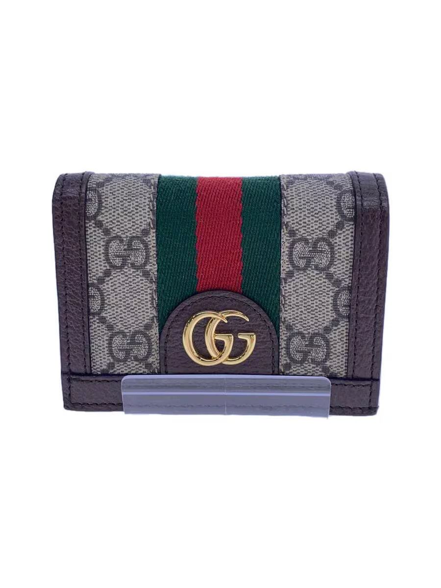 Gucci Gucci Canvas Coin Case Brown Size ONE SIZE - 1 Thumbnail