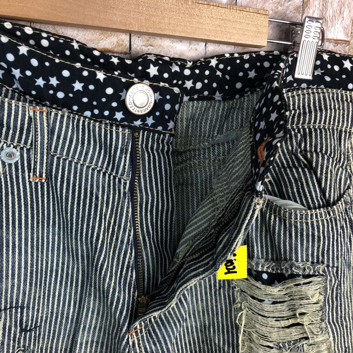 Japanese Brand Japan double waist Stripe Distressed cargo Pants #A1021 Size US 29 - 12 Thumbnail