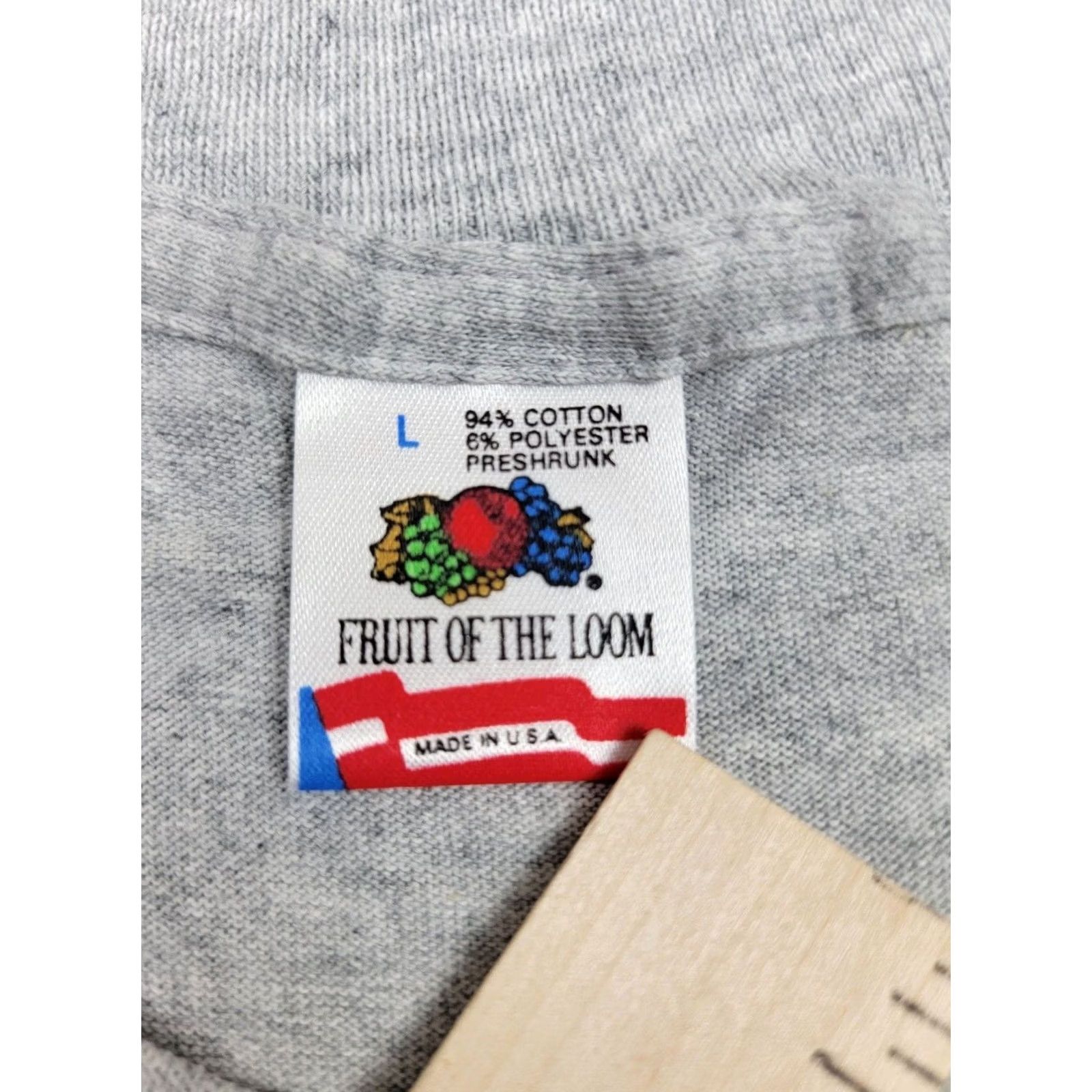 Fruit Of The Loom Fruit of the Loom No Guts No Glory Shirt Gray Adult Large Vintage Y2K Puff Print Mens Shirt Size US L / EU 52-54 / 3 - 3 Thumbnail