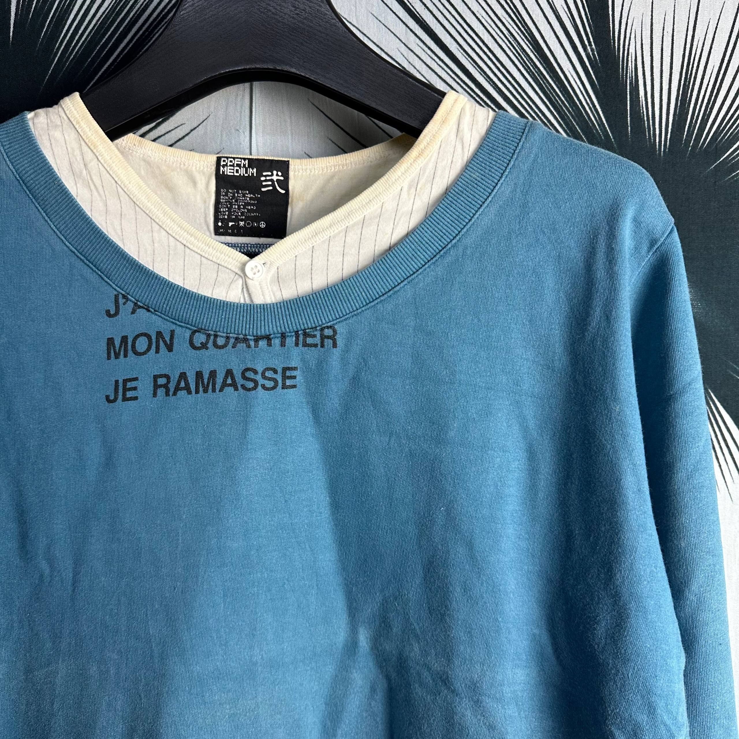 PPFM PPFM J'A. MON QUARTIER JE RAMASSE Y2K Tee Shirt Size US L / EU 52-54 / 3 - 4 Thumbnail