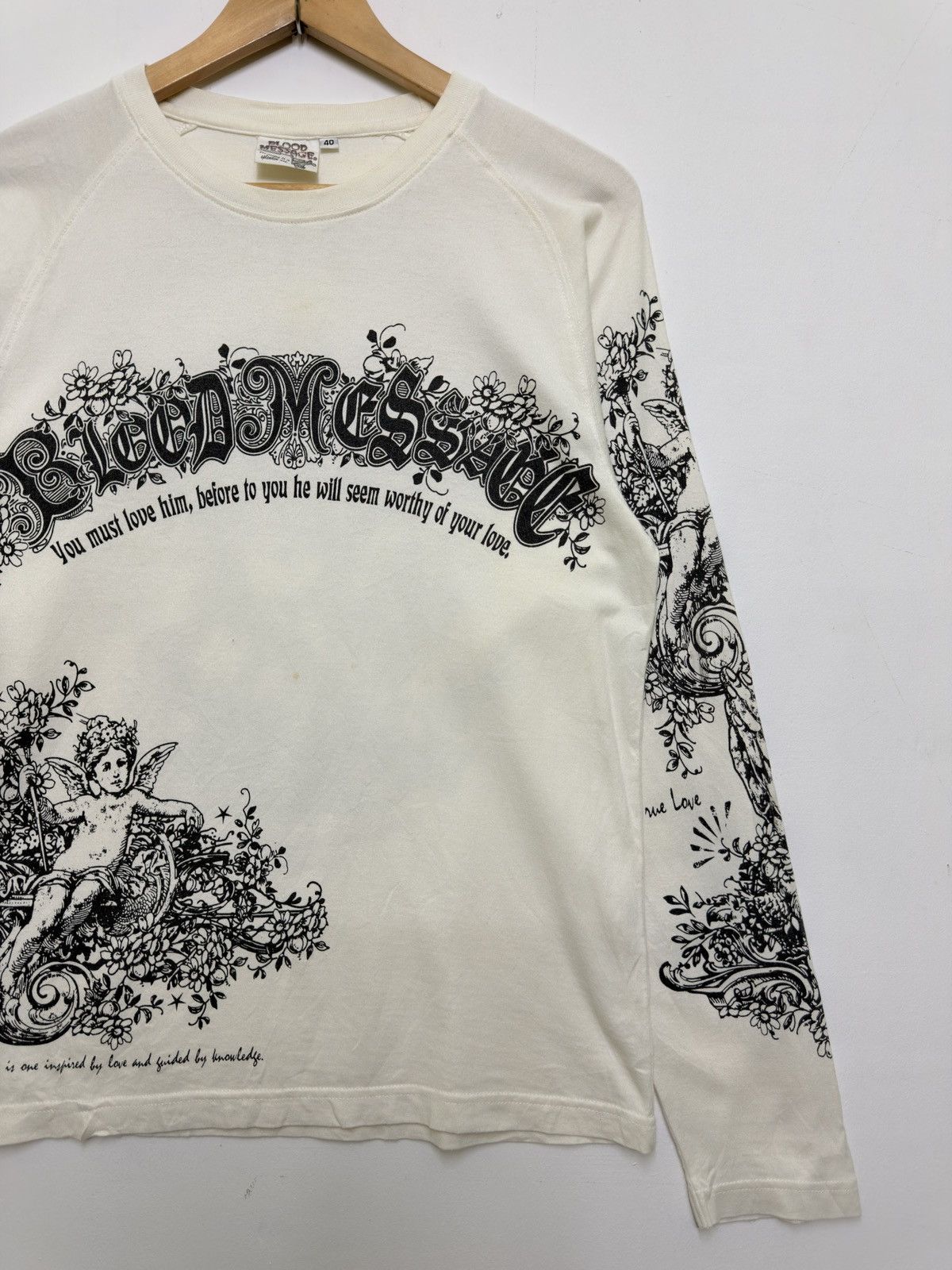 Japanese Brand Blood Message Gothic Graphic Long Sleeve Shirt Tattoo Angel Size US S / EU 44-46 / 1 - 5 Thumbnail