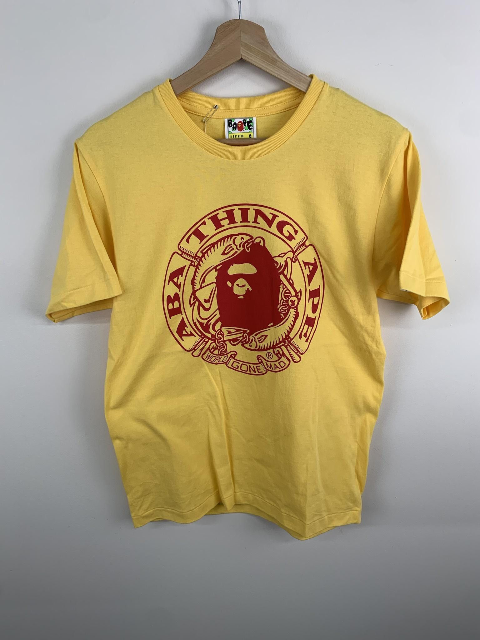 image of Bape Fish And Anchor Head Tee in Yellow, Men's (Size Small)