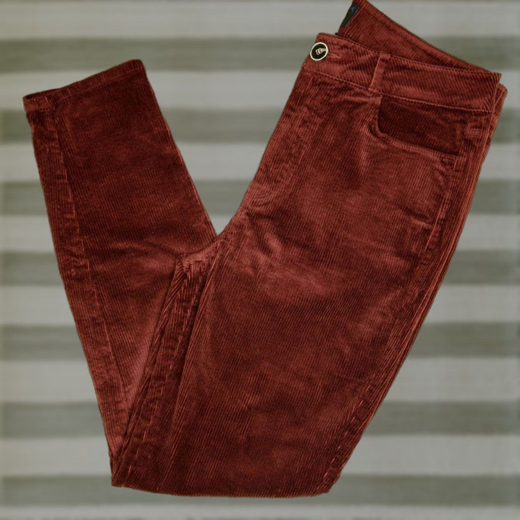 Paige Women's Pants Ankle Slim Corduroy 30 Burgundy Size 30 Stretch