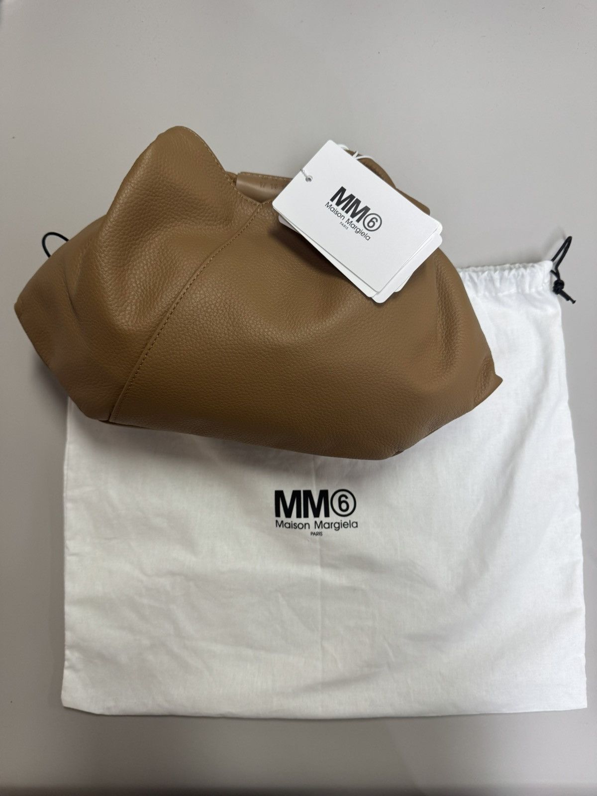 Maison Margiela NWT Japanese Grained Leather Tote Bag - Brown, OS Size ONE SIZE - 9 Thumbnail