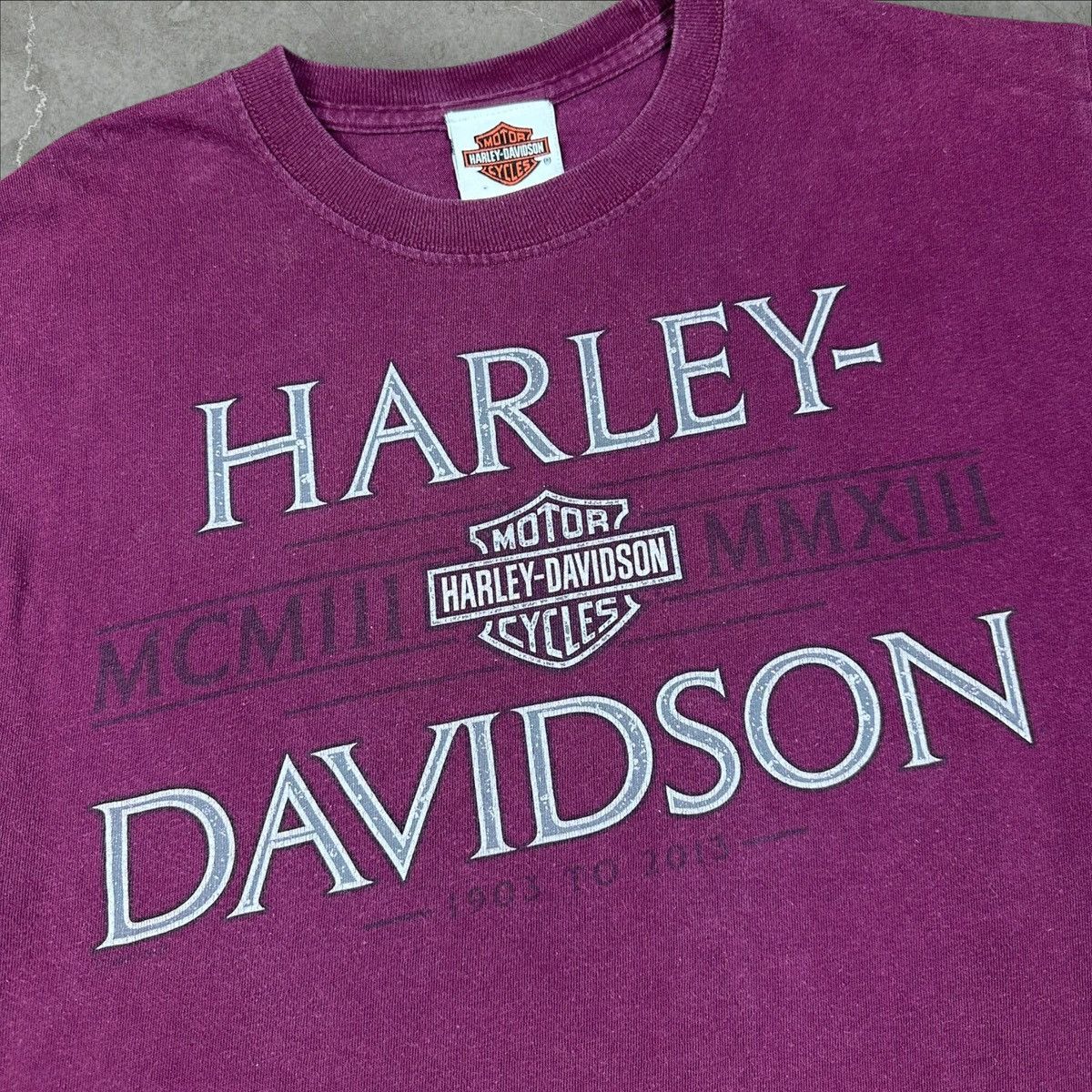 Harley Davidson × Vintage Harley Davidson 2012 New Braunfels TEXAS Burgundy T-shirt Size US M / EU 48-50 / 2 - 4 Thumbnail