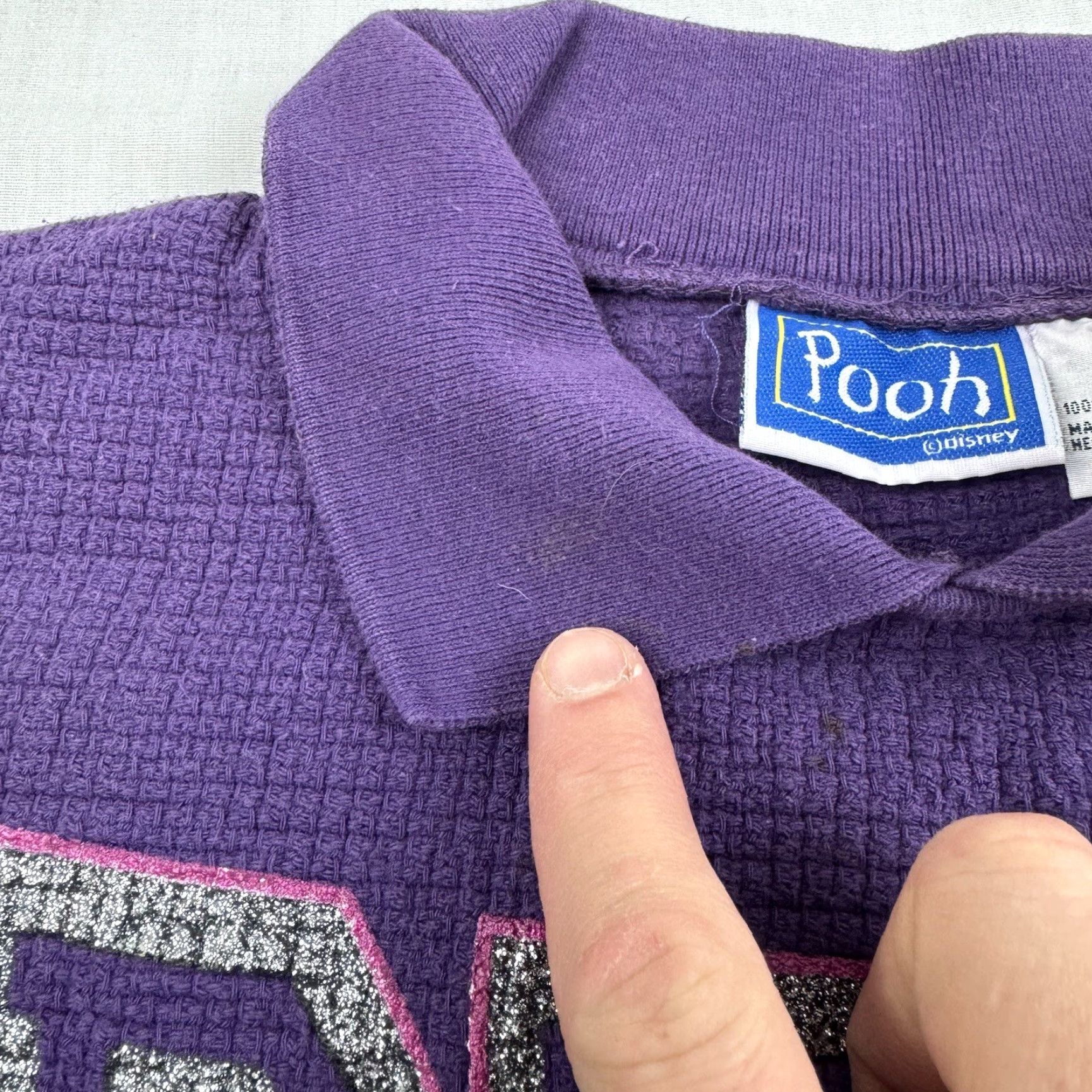 Disney VINTAGE Winnie The Pooh Sweatshirt Womens L Purple Collared Tigger 90s Disney Winnie The Pooh Womens Sweatshirt Pullover Size L / US 10 / IT 46 - 6 Thumbnail