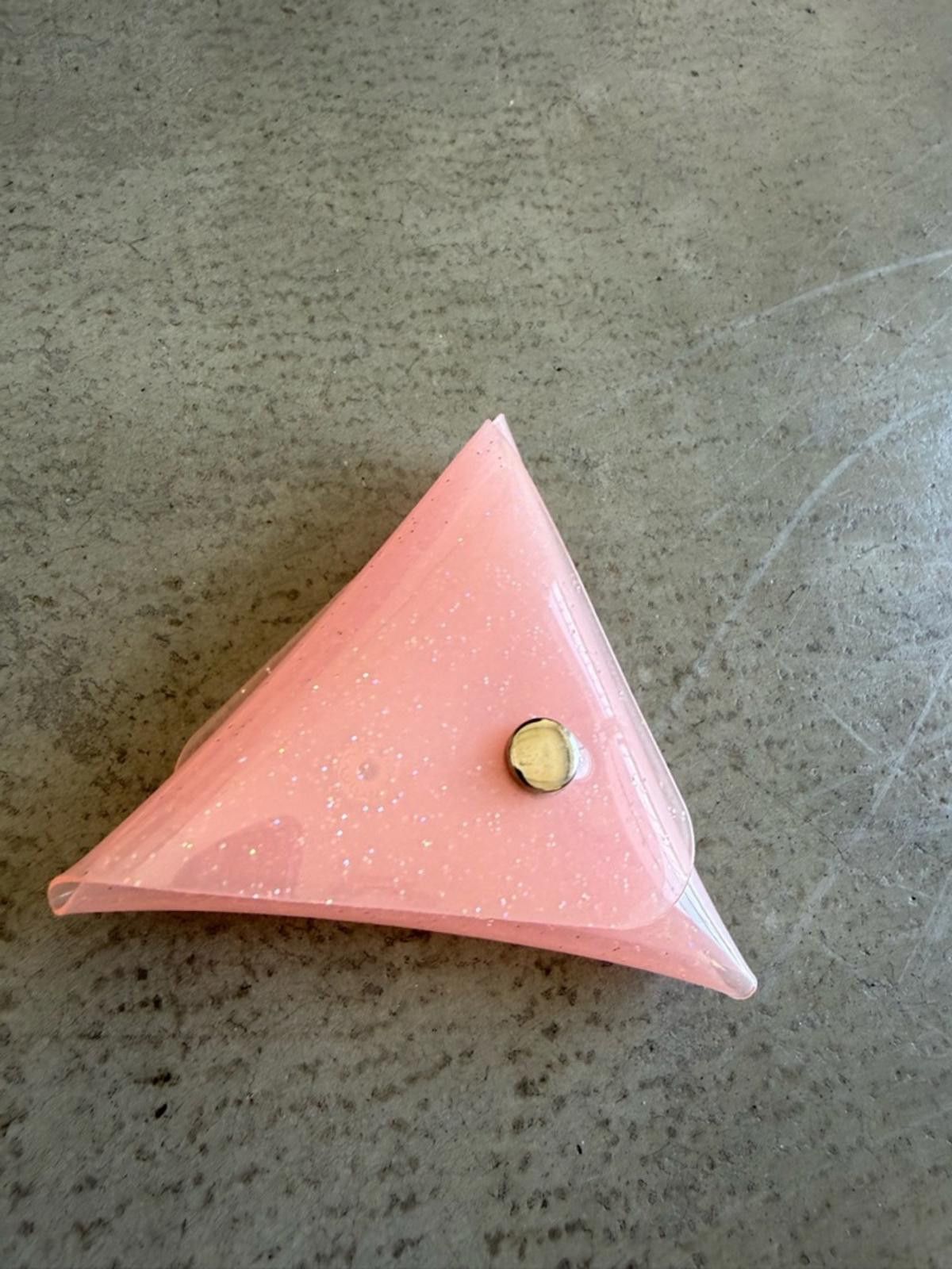 Urban Outfitters Pink Glitter Triangle Coin Pouch / Mini Snap Storage Case Size ONE SIZE - 2 Thumbnail