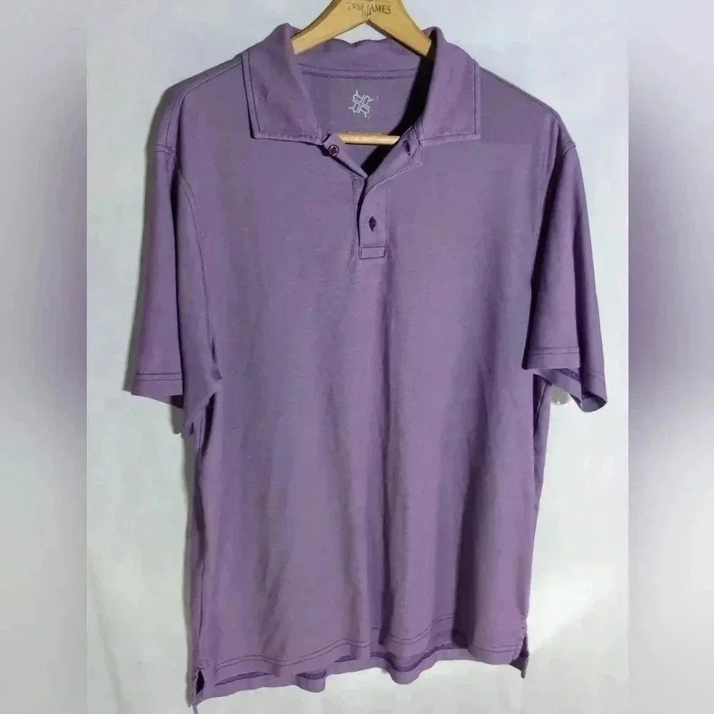Designer R&R casual Men's purple Polo Shirt Pima Cotton sz L Size US L / EU 52-54 / 3 - 1 Thumbnail