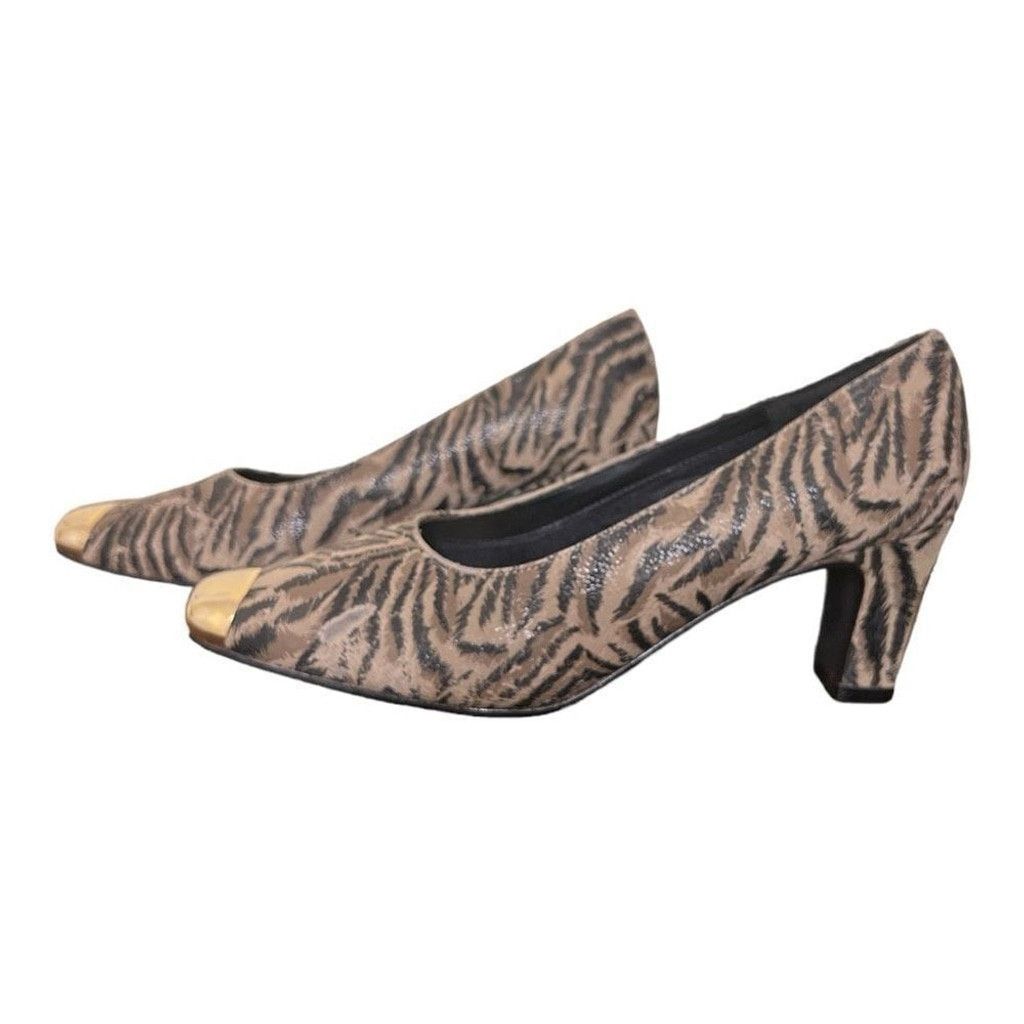 Other Amanda Smith Shoes Wedge Heels Gold Toes & Heels Sz 8 Size US 8 / IT 38 - 3 Thumbnail