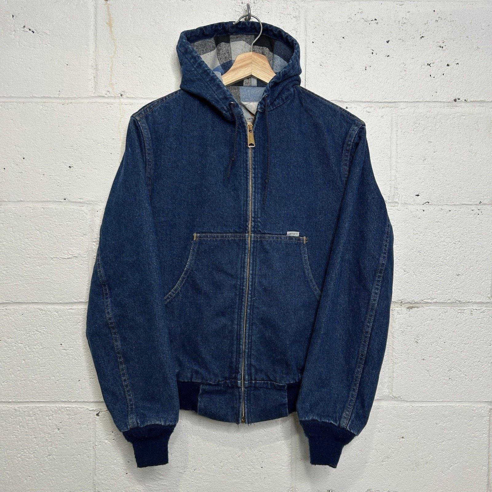 Carhartt VTG Carhartt Flannel-Lined Hooded Active Jacket “Blue Denim” Size US S / EU 44-46 / 1 - 2 Thumbnail