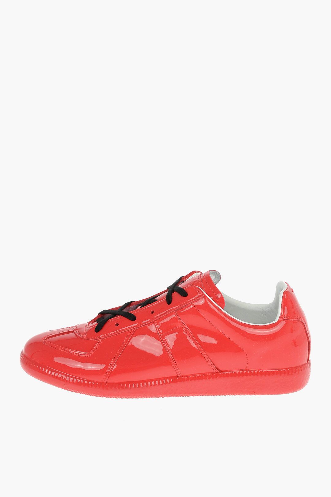 image of Maison Margiela Og1Mm0424 Printed Leather Replica Sneakers In Red, Men's (Size 12)