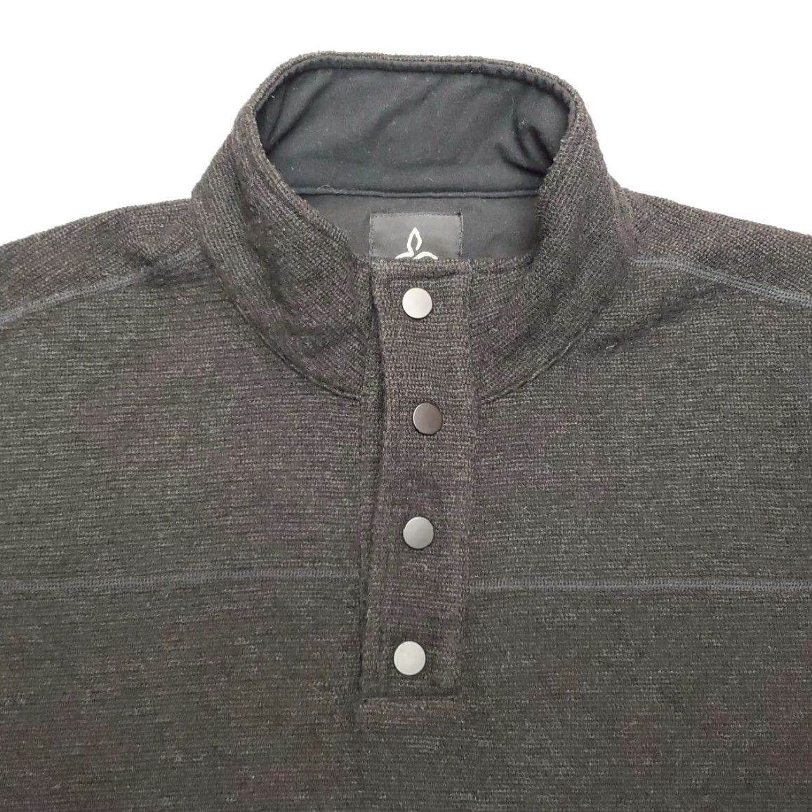 Prana VINTAGE Prana Sweater Mens L Charcoal 1/4 Snap Wool Blend Pullover Long Sleeve Warm Size US L / EU 52-54 / 3 - 4 Thumbnail