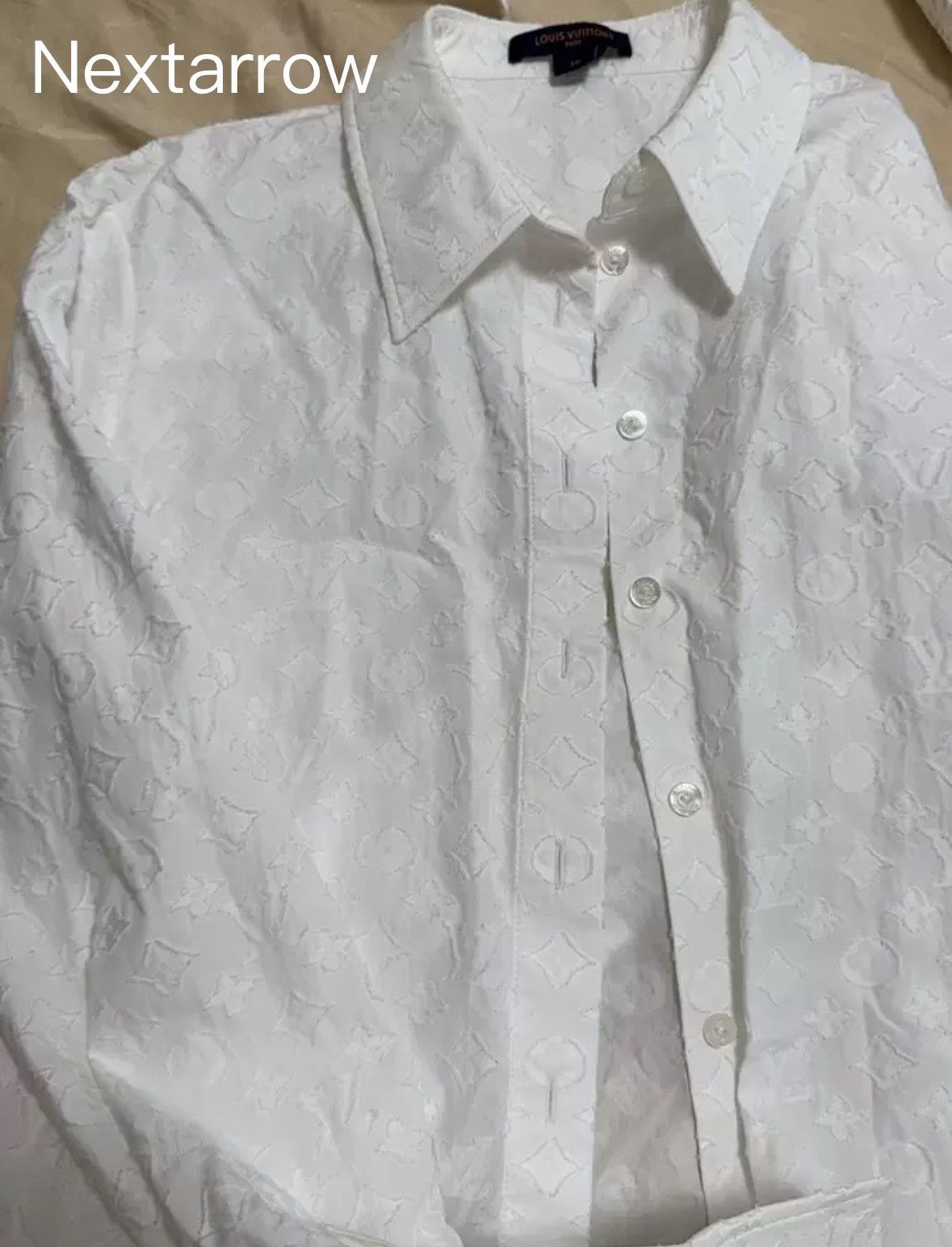 Louis Vuitton Louis Vuitton White jacquard dark pattern shirt Size S / US 4 / IT 40 - 2 Thumbnail
