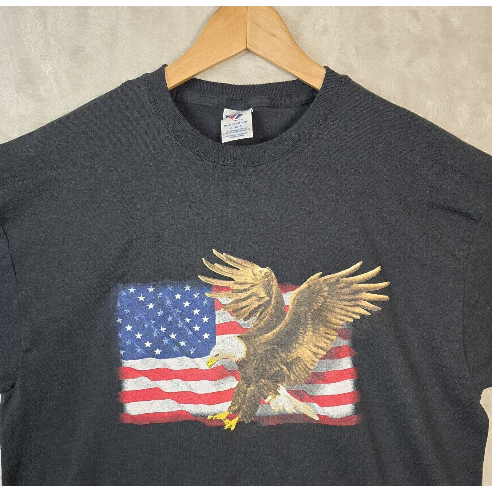 Jerzees Vintage American Eagle USA Flag Men's T-Shirt XL Y2K Vtg Size US XL / EU 56 / 4 - 3 Thumbnail