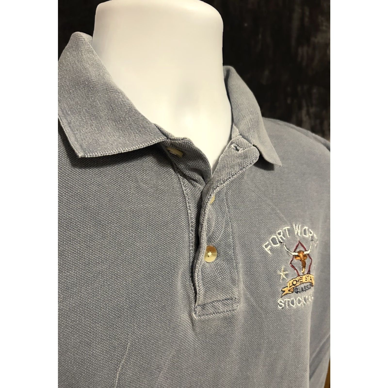 Vintage VINTAGE Fort Worth Stockyards Lone Star Classic Polo Shirt Men Medium Gray Embroider Size US M / EU 48-50 / 2 - 7 Thumbnail