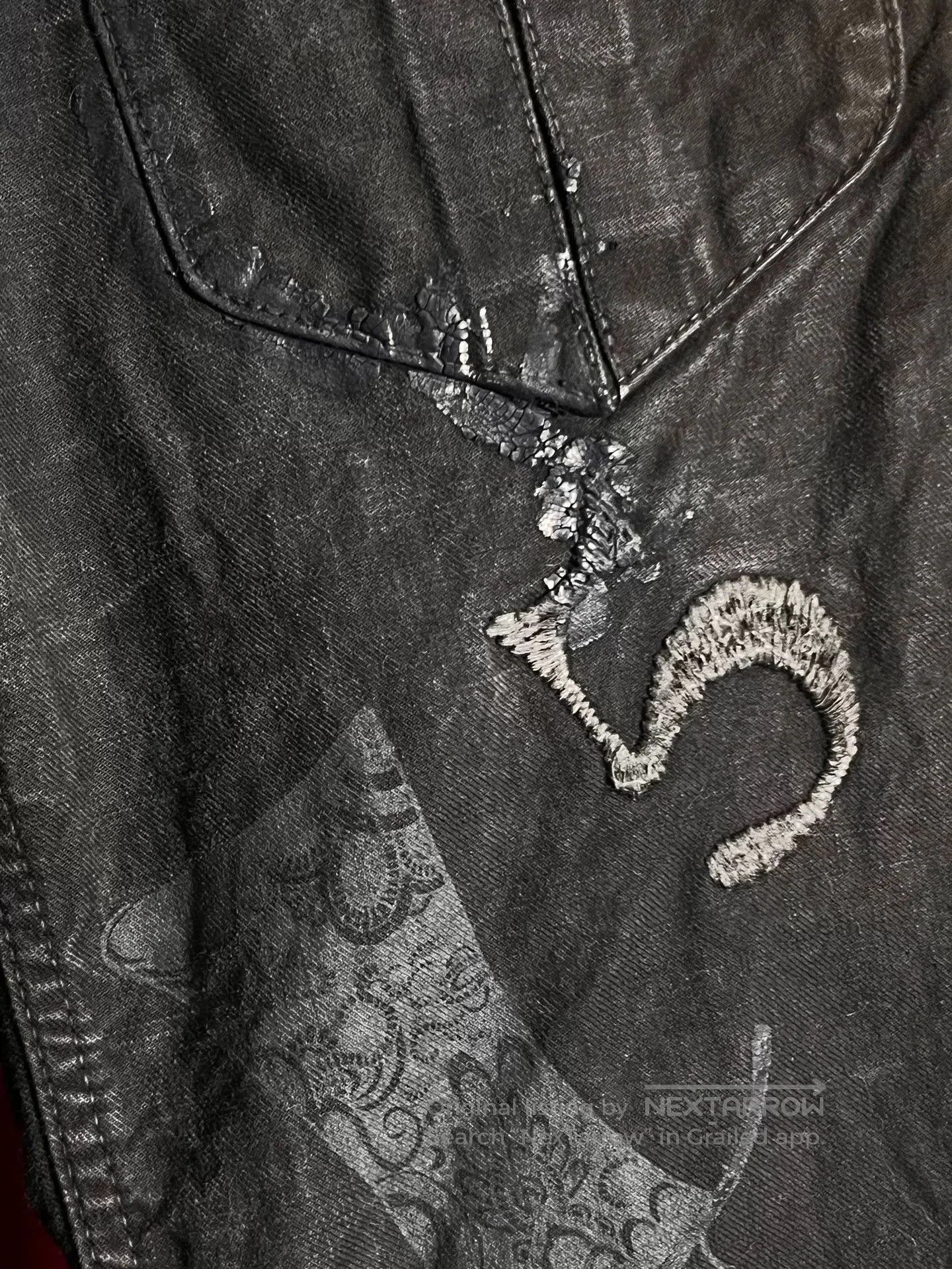 Japanese Brand embroidered denim pants with patchwork details. Size US 36 / EU 52 - 4 Thumbnail