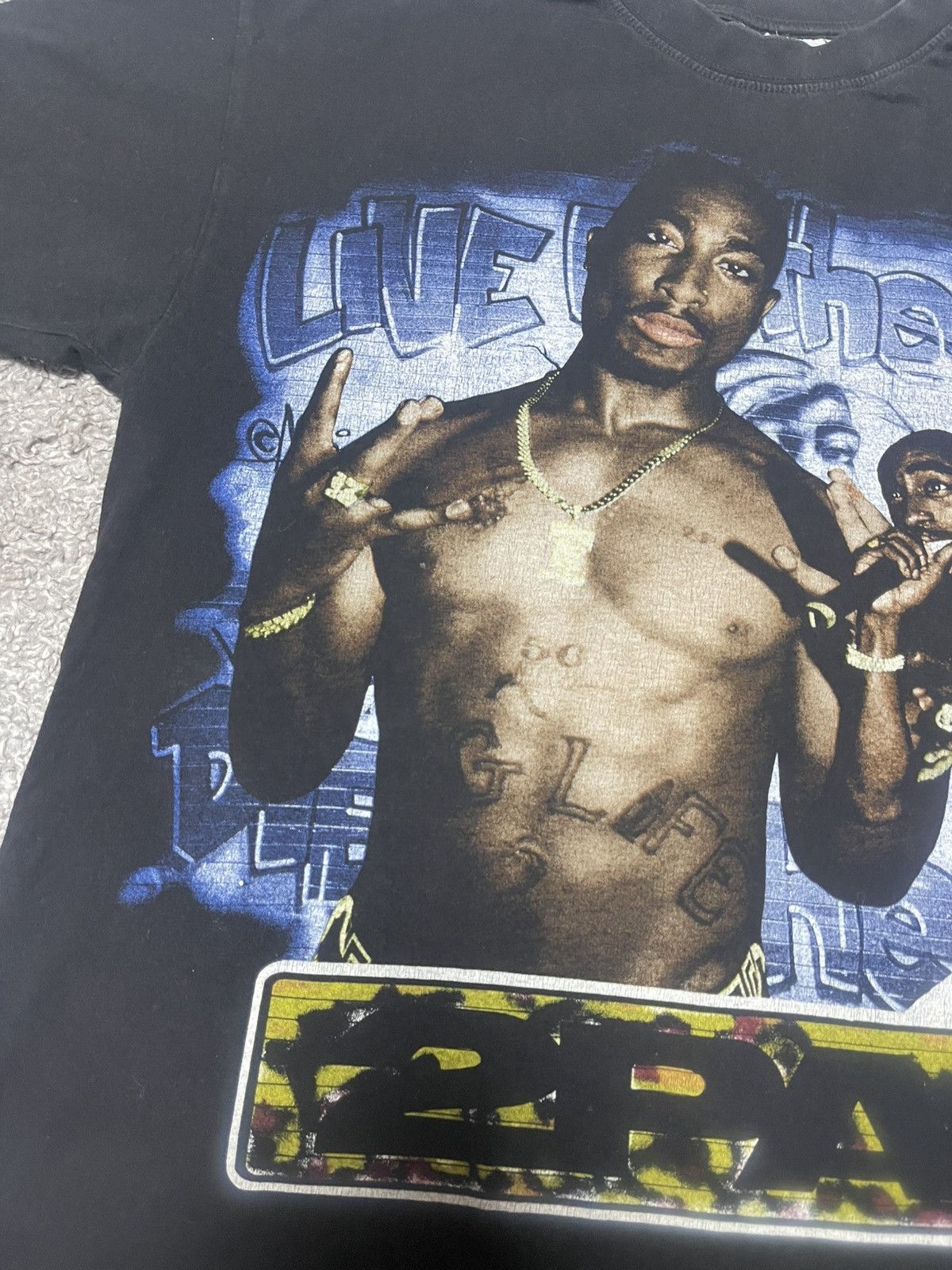 Rap Tees Vintage 2PAC Rap Tee Faded Black Tshirt size L Size US L / EU 52-54 / 3 - 6 Thumbnail