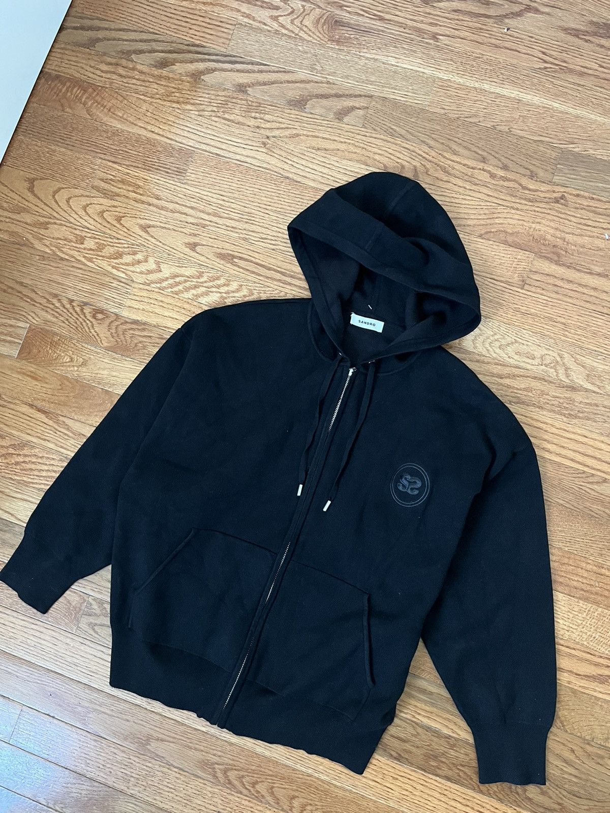 Sandro Sandro Black Zip-Up Hoodie Boston Womens size 0 Size S / US 4 / IT 40 - 1 Thumbnail