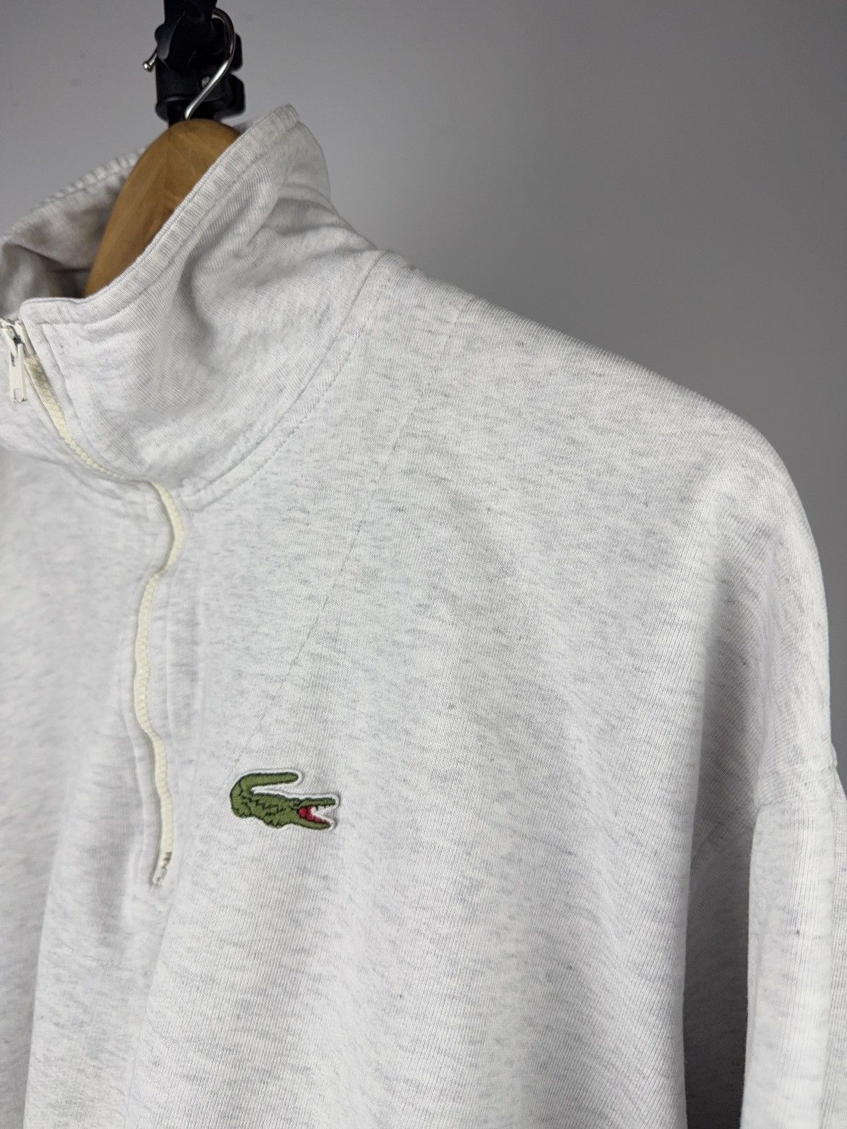 Lacoste 80s Chemise Lacoste Half Zip Sweatshirt Grey Made in France Size US M / EU 48-50 / 2 - 3 Thumbnail