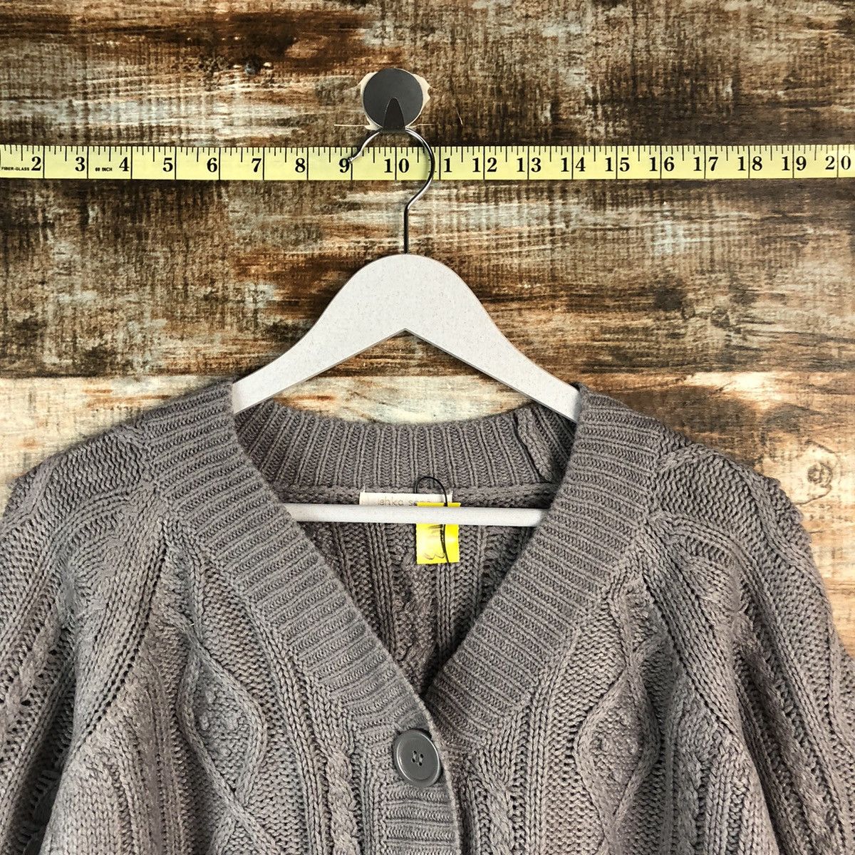 Aran Isles Knitwear × Japanese Brand Ehka Shop Grey Cardigan Knitwear #A1951 Size M / US 6-8 / IT 42-44 - 4 Thumbnail