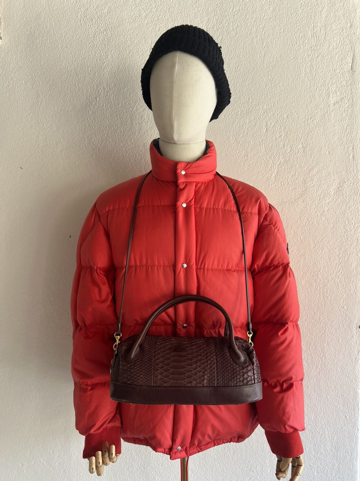 Leather Vintage GRES PARIS Python Skin Leather 2 Way Mini Boston Bag Size ONE SIZE - 6 Thumbnail