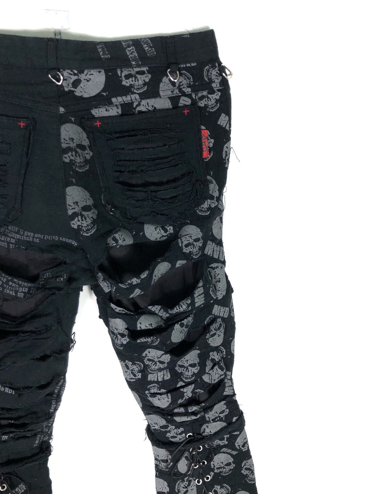 Japanese Brand RARE🔥MADPUNK JAPAN BONDAGE DAMAGE STYLE PANTS Size US 31 - 18 Thumbnail
