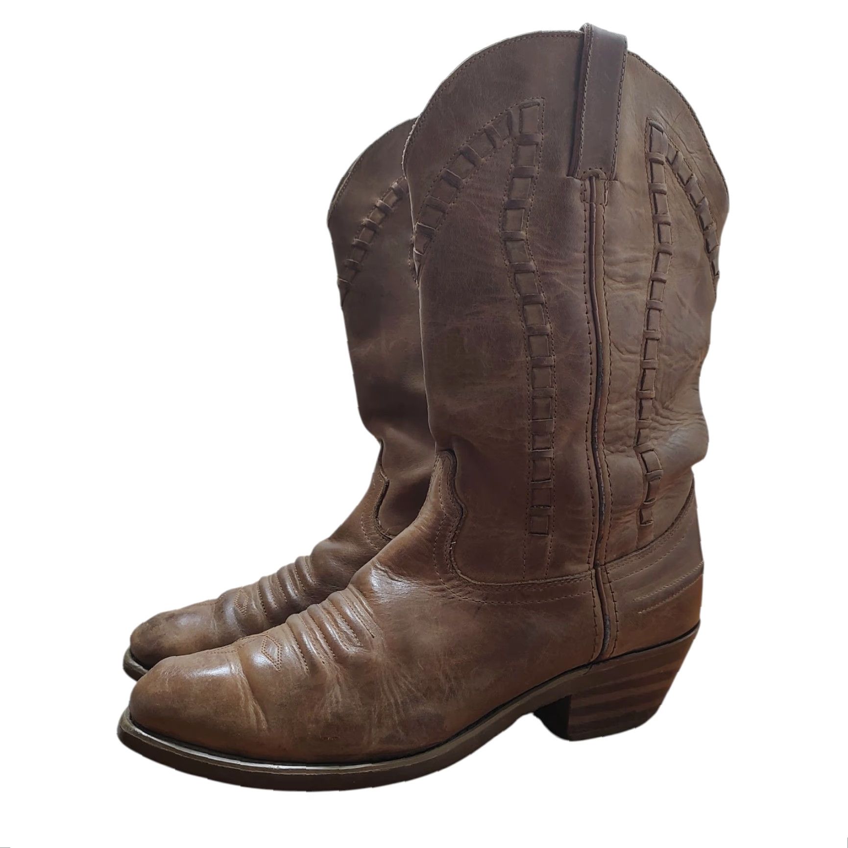 Durango VINTAGE Durango Western Cowboy Boots Mens 9.5 M Weave Square Toe Leather Boots RD5012 Size US 10 / EU 43 - 5 Thumbnail