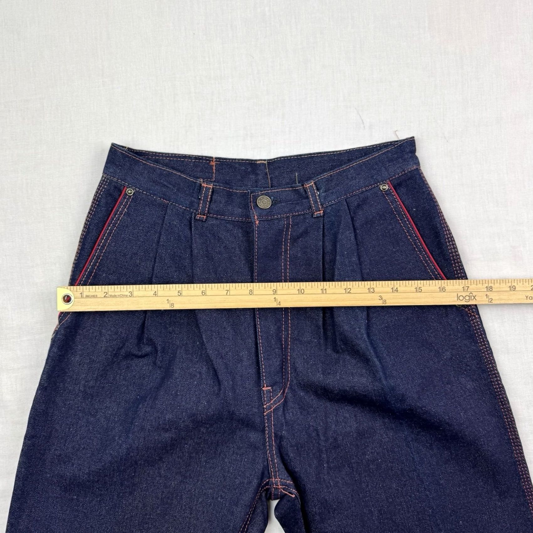 Vintage VINTAGE Jeans Adult 30x30 High Waist Obscure Random Chungbagi 80s 80s Straight Blue Cotton Zip Mens Jeans Size US 30 / EU 46 - 7 Thumbnail