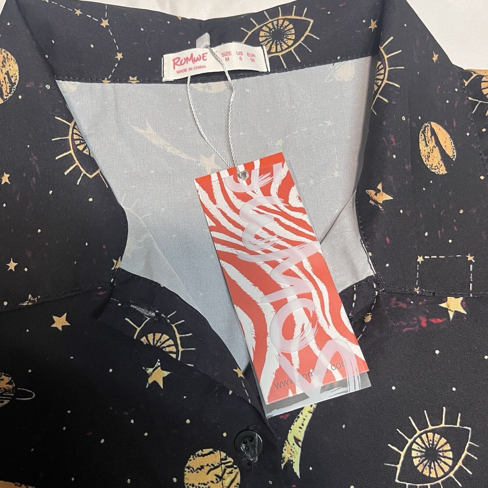 Other Romwe Button Up Astrology Patterned Shirt Size M / US 6-8 / IT 42-44 - 4 Thumbnail