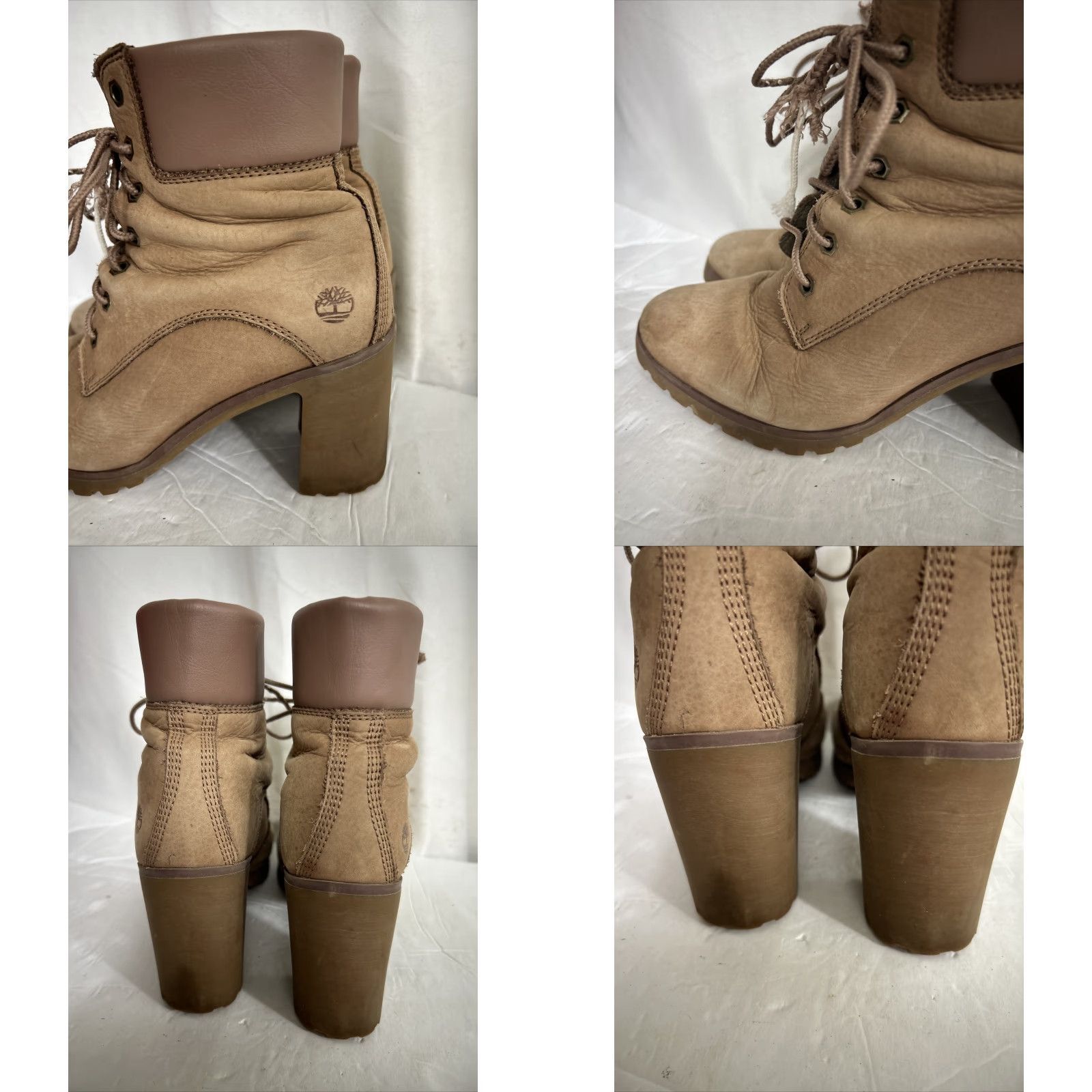 Timberland VINTAGE Timberland Boots Allington 6-inch Lace-Up Heeled Boot Womens 7 Tan Lights Taupe Nubuck Leather Size US 7 / IT 37 - 9 Thumbnail