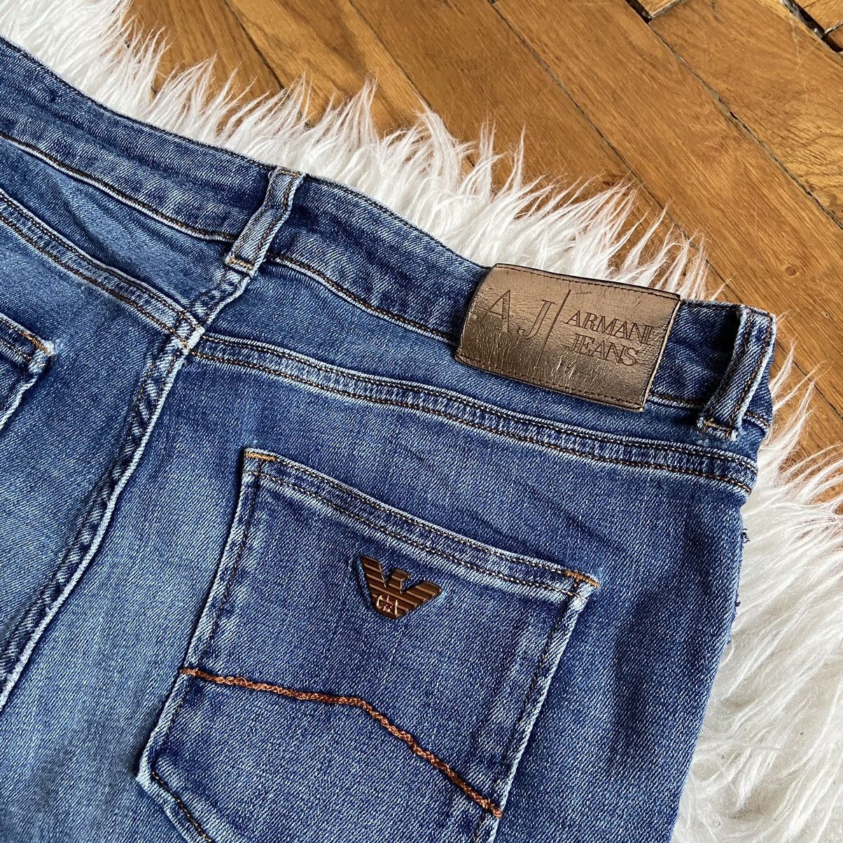 Armani × Giorgio Armani × Vintage 📌 Vintage Armani Jeans 00s Denim Metal Logo Y2k Size US 32 / EU 48 - 5 Thumbnail