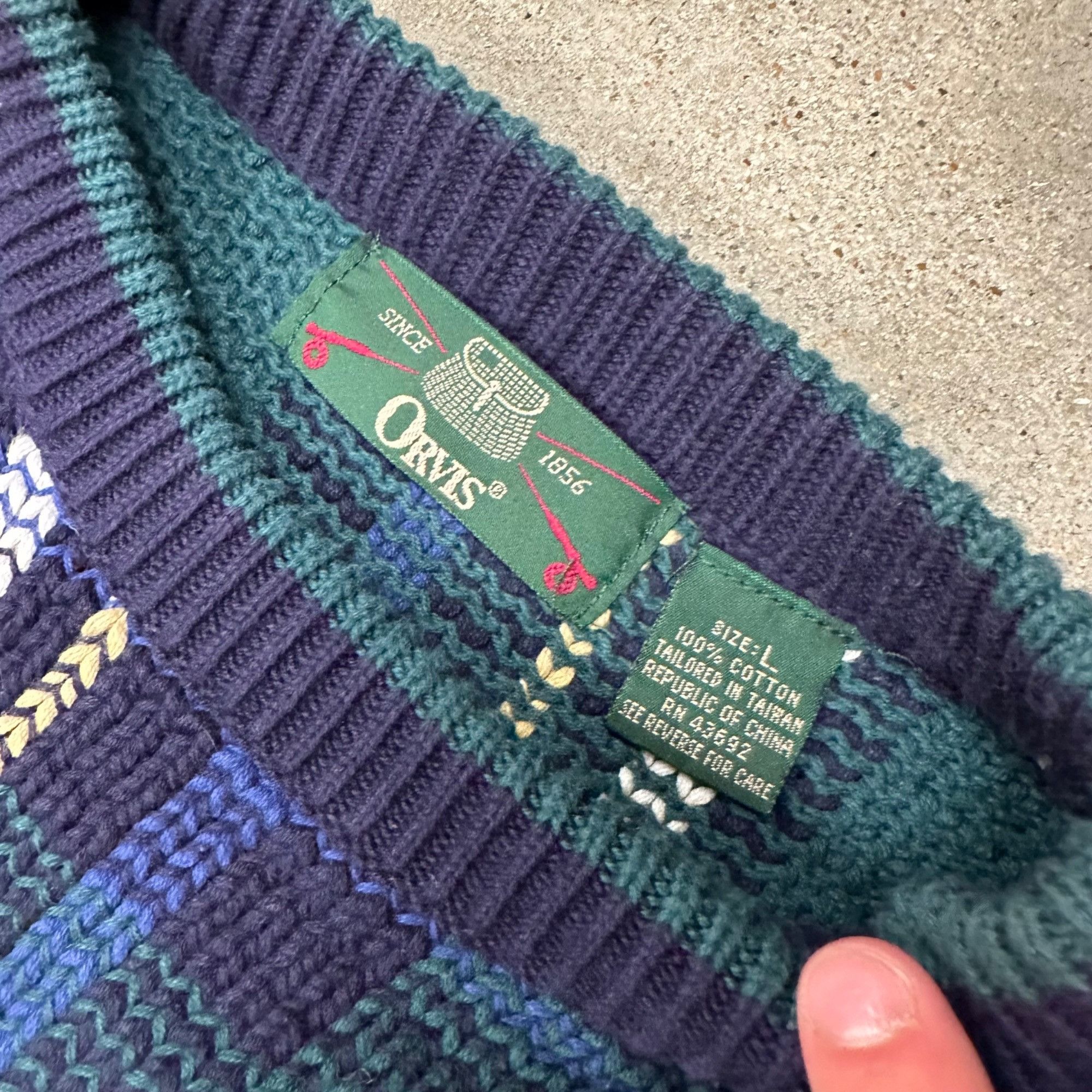 Orvis × Vintage Vintage Orvis Unique Heavyweight Knit Plaid Sweater Size US L / EU 52-54 / 3 - 3 Thumbnail