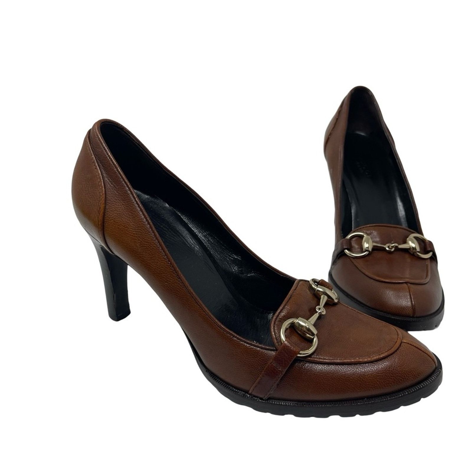 Gucci Gucci Brown Leather Horsebit Pumps Heels sz 7 Size US 7 / IT 37 - 3 Thumbnail