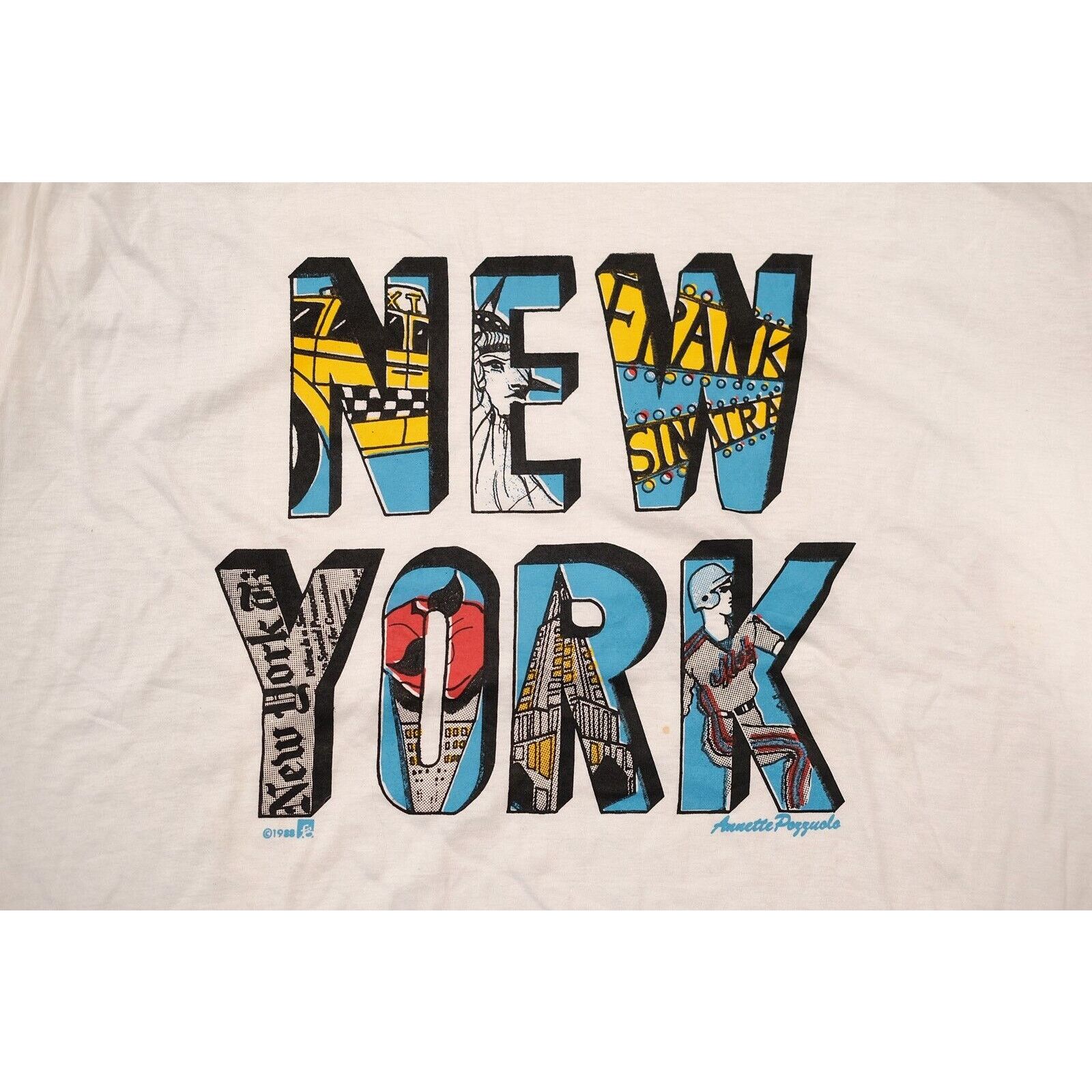 Other Vintage 90s Frank Sinatra New York Art Liberty Graphic Shirt Size US L / EU 52-54 / 3 - 3 Thumbnail
