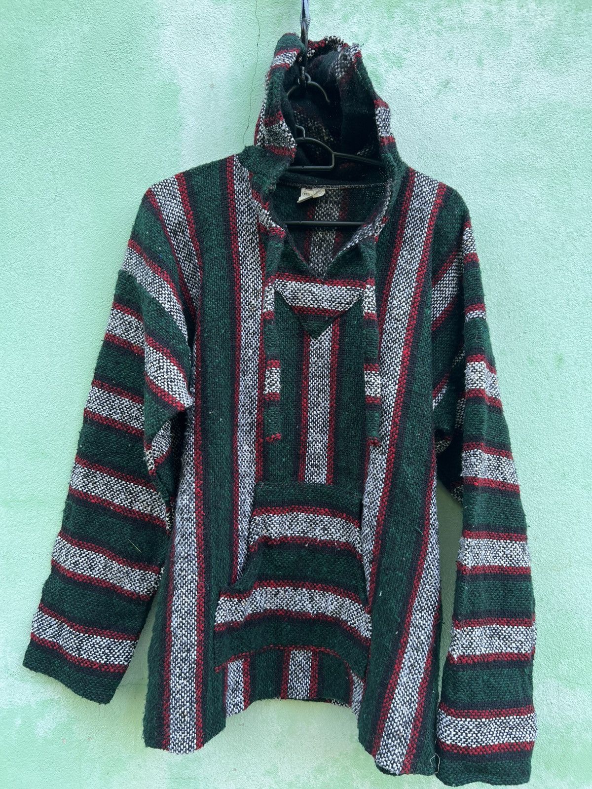 Japanese Brand Vintage VEL-MEX Mexican Baja Hoodie Drug Rug Striped XL Size US L / EU 52-54 / 3 - 3 Thumbnail