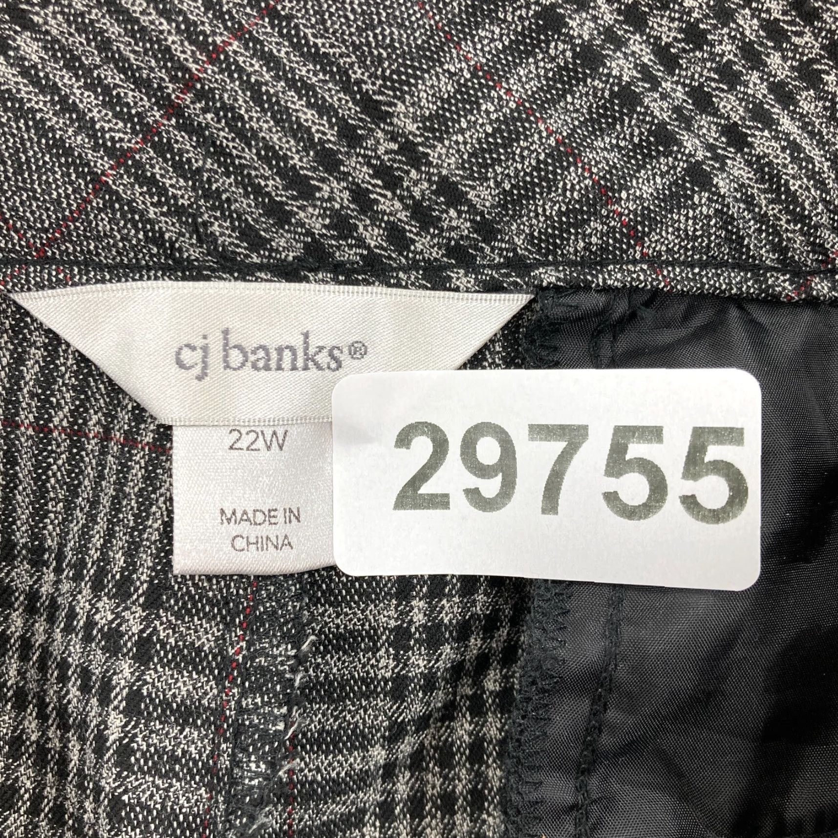 Vintage CJ Banks Dress Pants Women's Plus 22W Gray Plaid Stretch Slim Leg Career Casual Pants Size 40" / US 18 - 5 Thumbnail