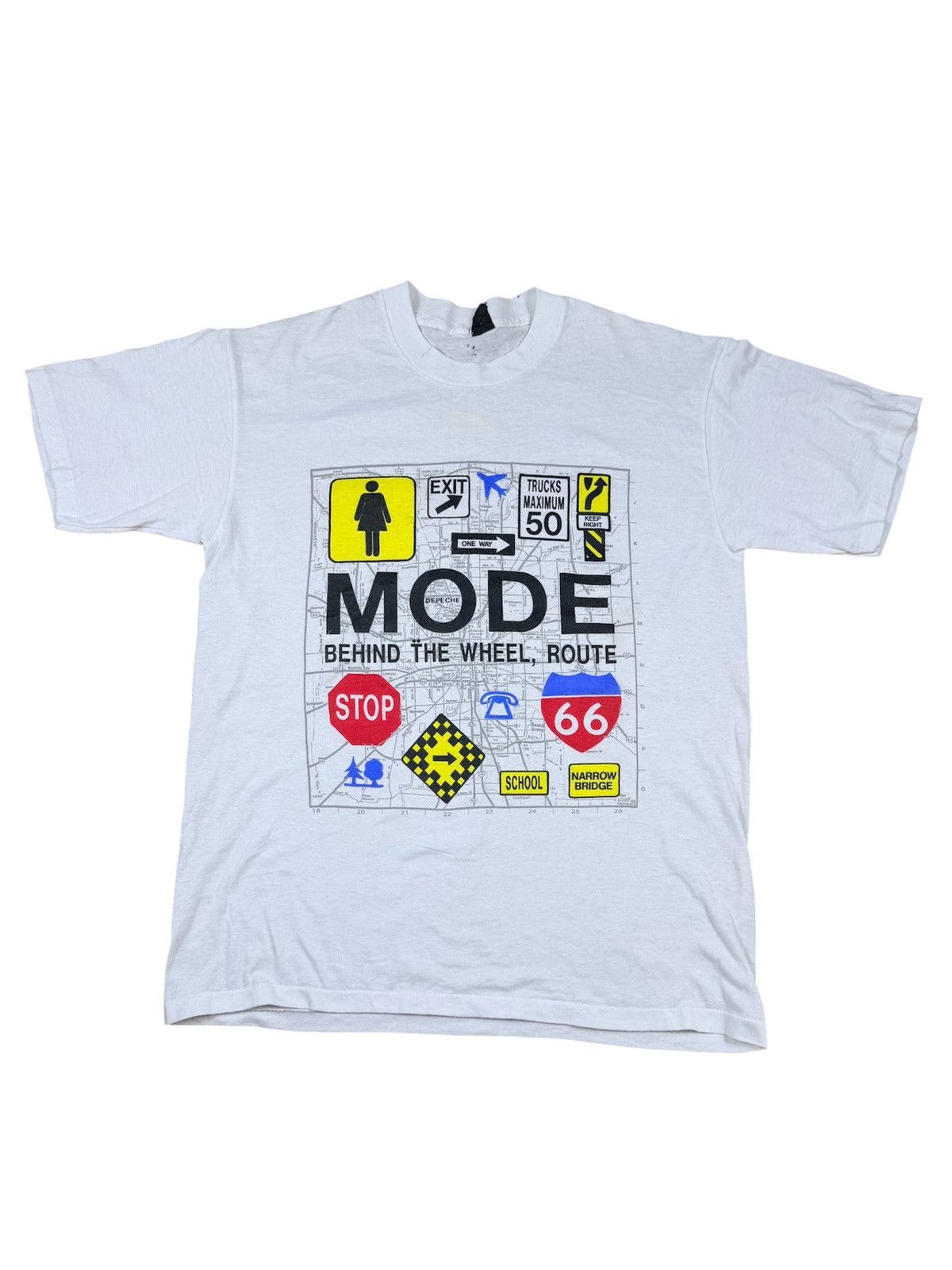 Band Tees Vtg 80s Depeche Mode "Behind the Wheel / Route 66" promo tee Size US XL / EU 56 / 4 - 1 Thumbnail