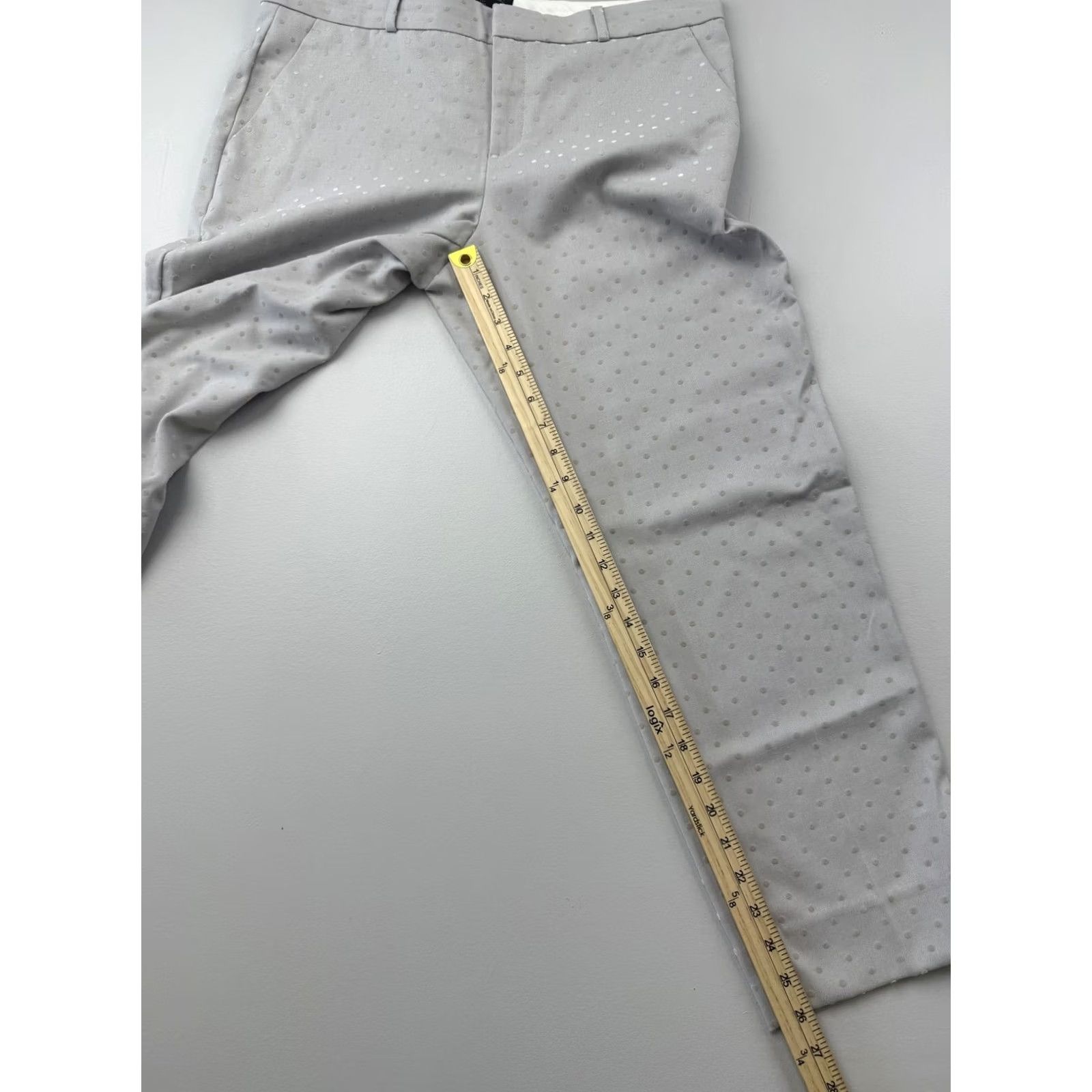 Banana Republic VINTAGE Banana Republic Avery Pants Womens 10 Gray Polka Dot Ankle Dress Work Office Size 32" / US 10 / IT 46 - 6 Thumbnail