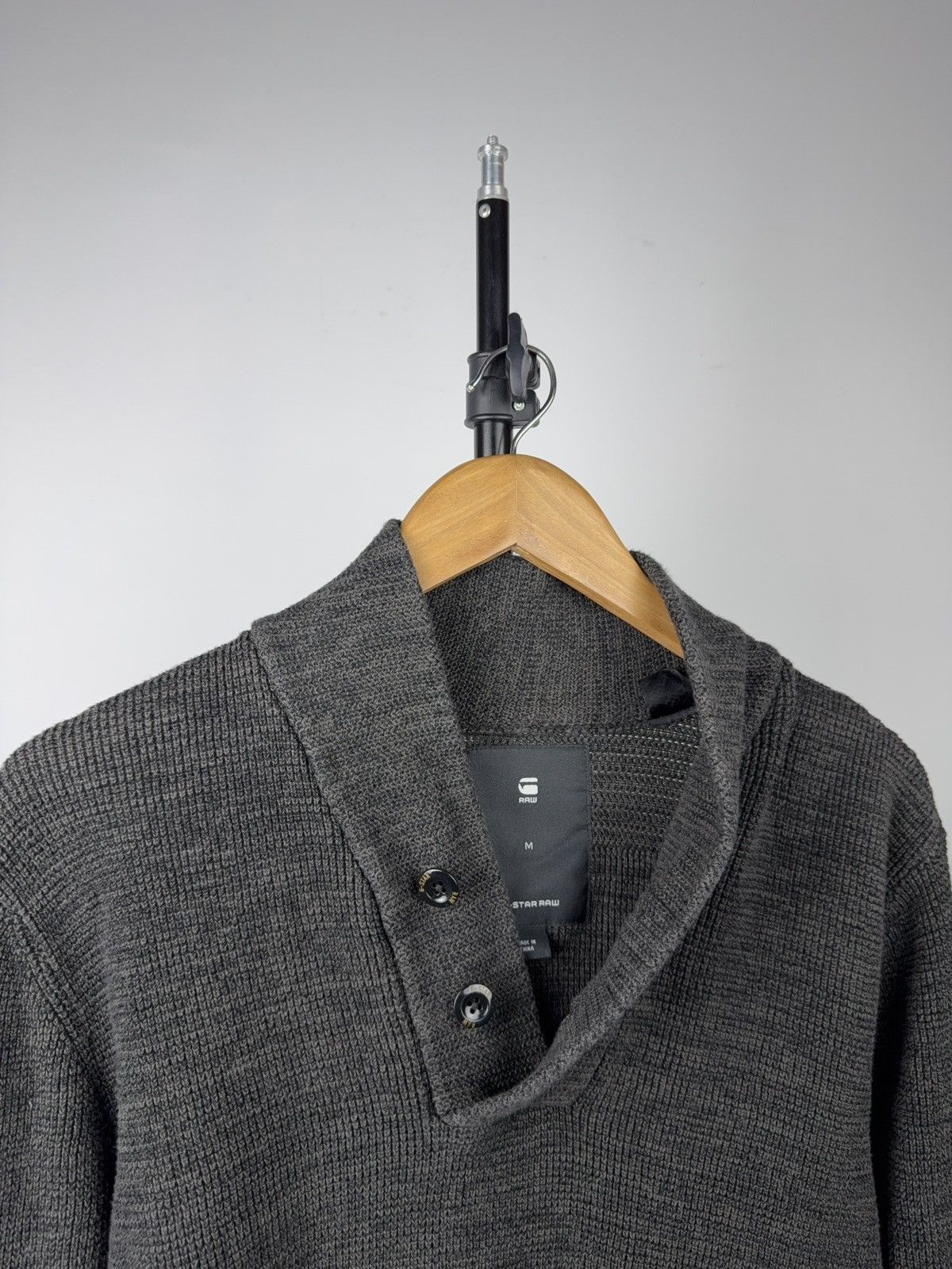 G-Star 00s Y2K G-Star RAW Heavy Knit Shawl Collar Sweater Men’s M Size US M / EU 48-50 / 2 - 8 Thumbnail