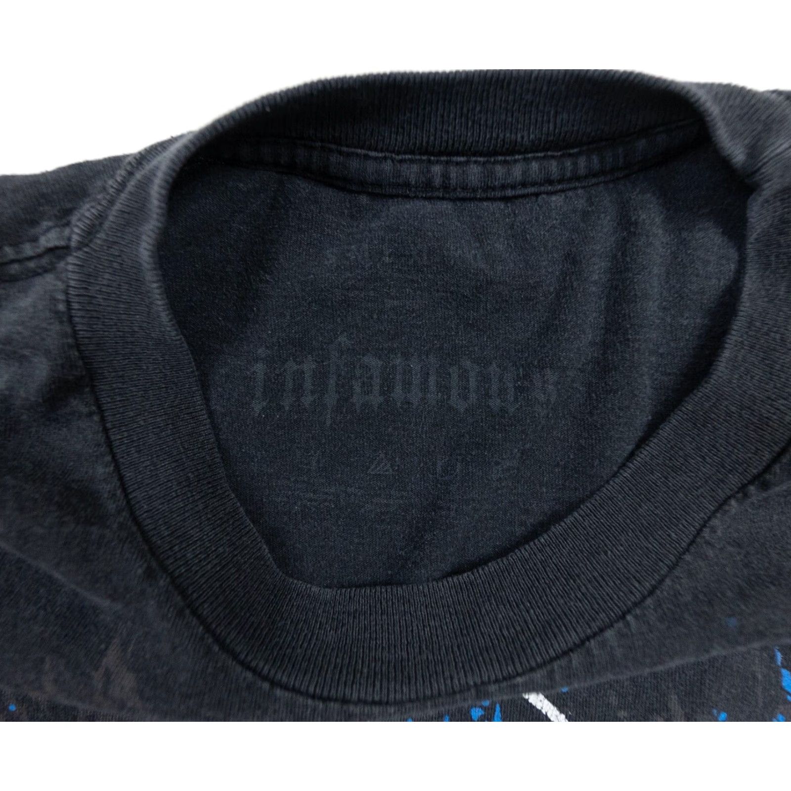 Vintage VINTAGE Infamous Mens T-Shirt Short Sleeve Crew Neck Black Grunge Skeleton Skull Y2K Graphic Size US L / EU 52-54 / 3 - 7 Thumbnail