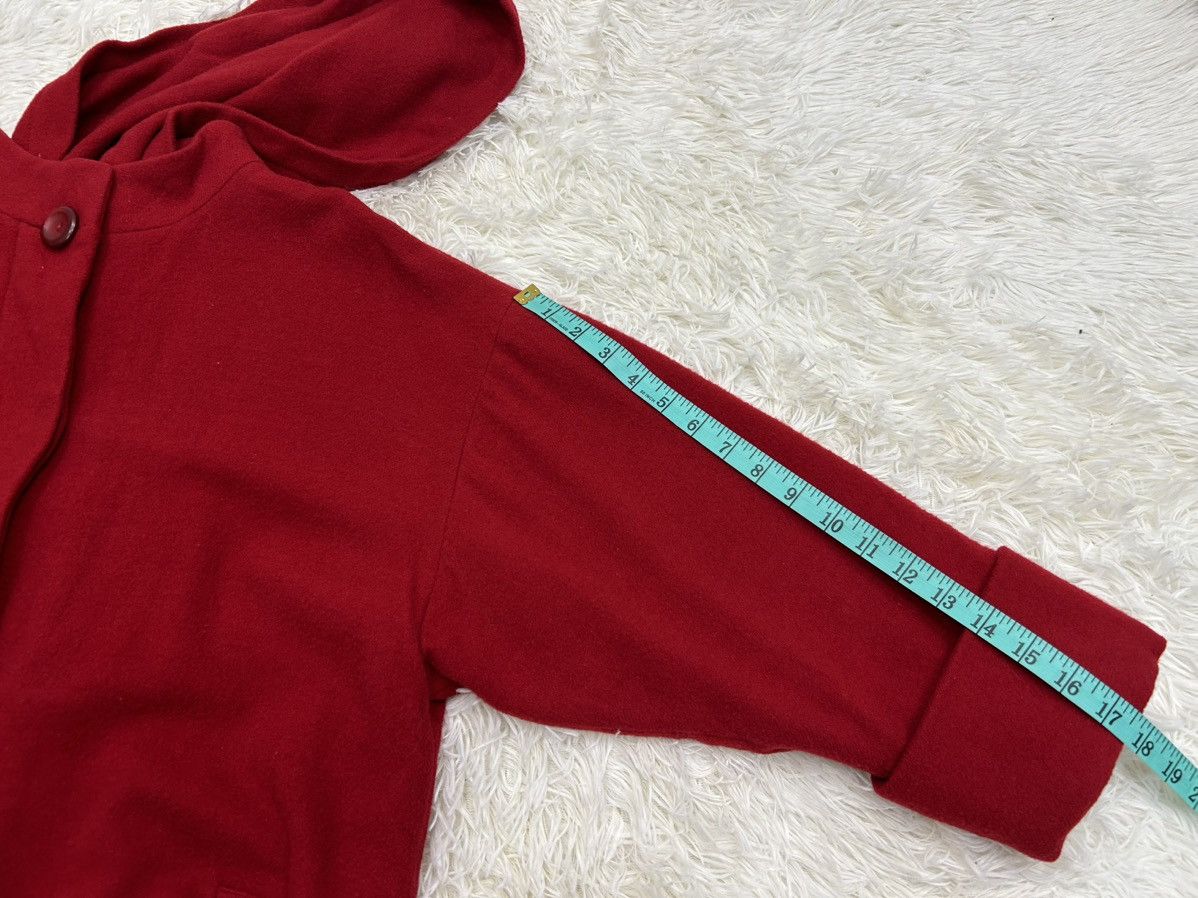 Hiroko Koshino Homme × Japanese Brand × Vintage Vtg Hiroko Koshino Detachable Hoodie Lining Wool Long Jacket Size M / US 6-8 / IT 42-44 - 15 Thumbnail