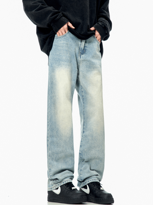 Japanese Brand × Vintage American retro washed distressed blue simple loose jeans Size US 32 / EU 48 - 2 Thumbnail