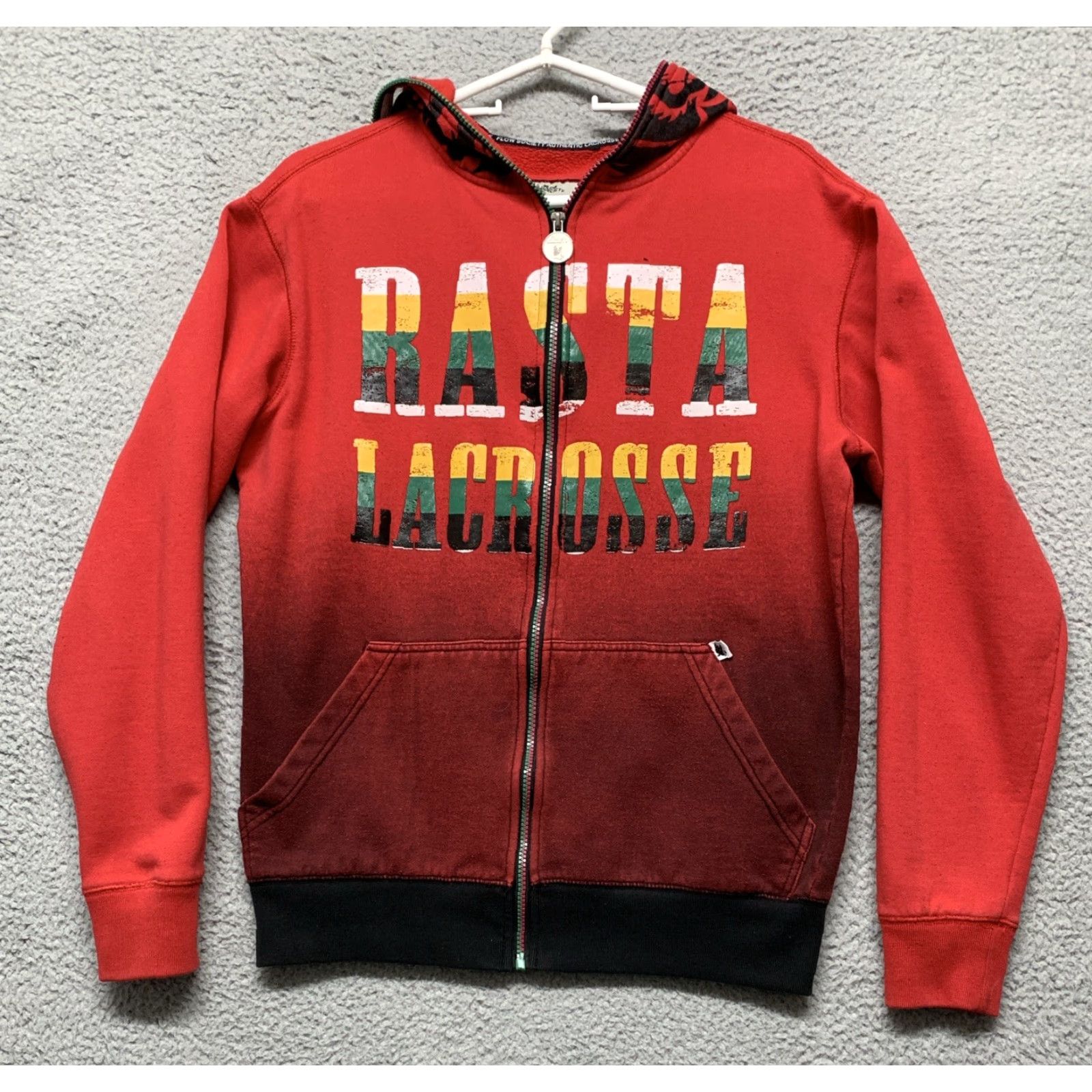 Vintage Flow Society Lacrosse Jacket Women’s Small Full Zip Hooded Pockets Red Size S / US 4 / IT 40 - 2 Thumbnail