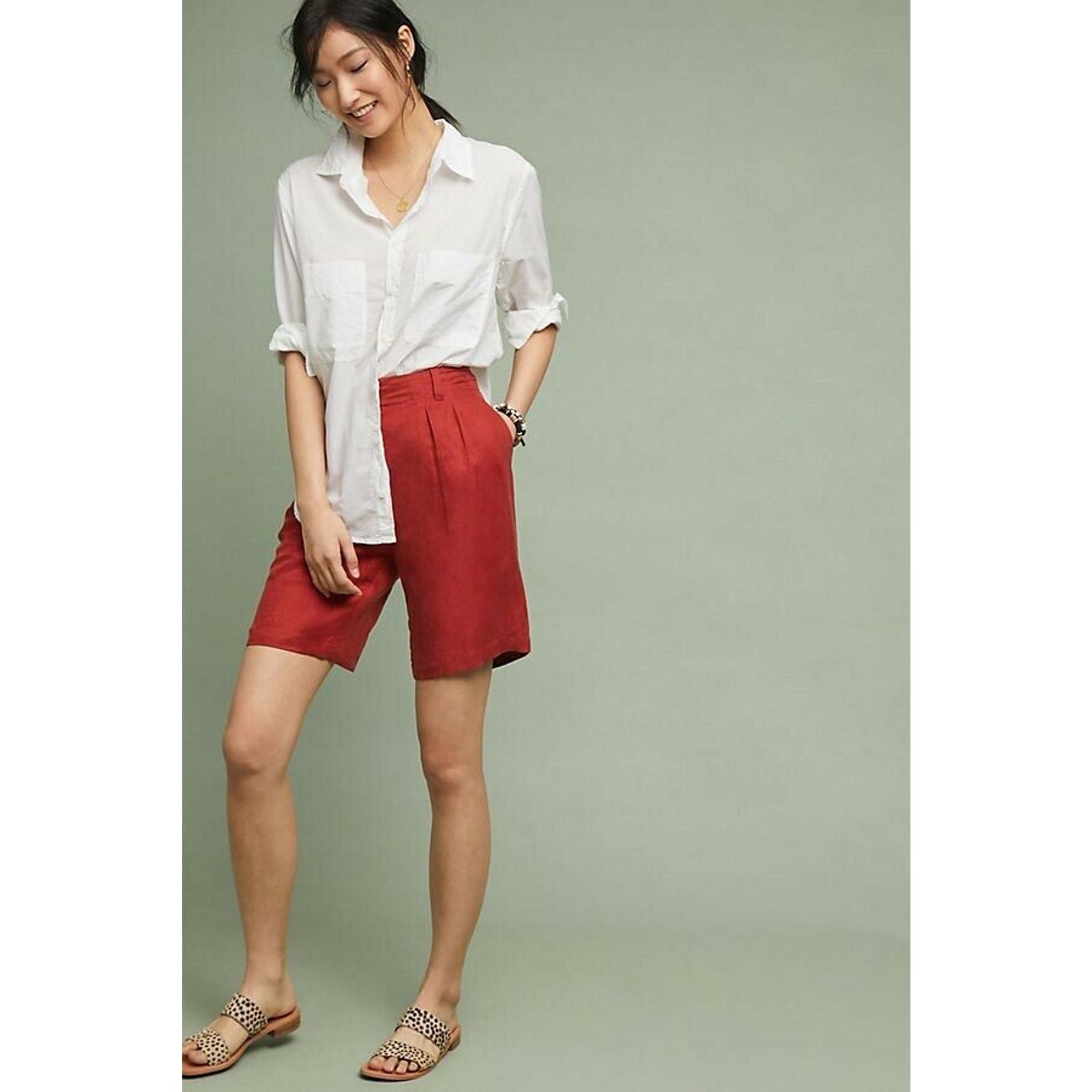 Anthropologie New Anthropologie Coastline Bermuda Shorts $98 Size 24 Size 24" / US 00 / IT 34 - 2 Thumbnail