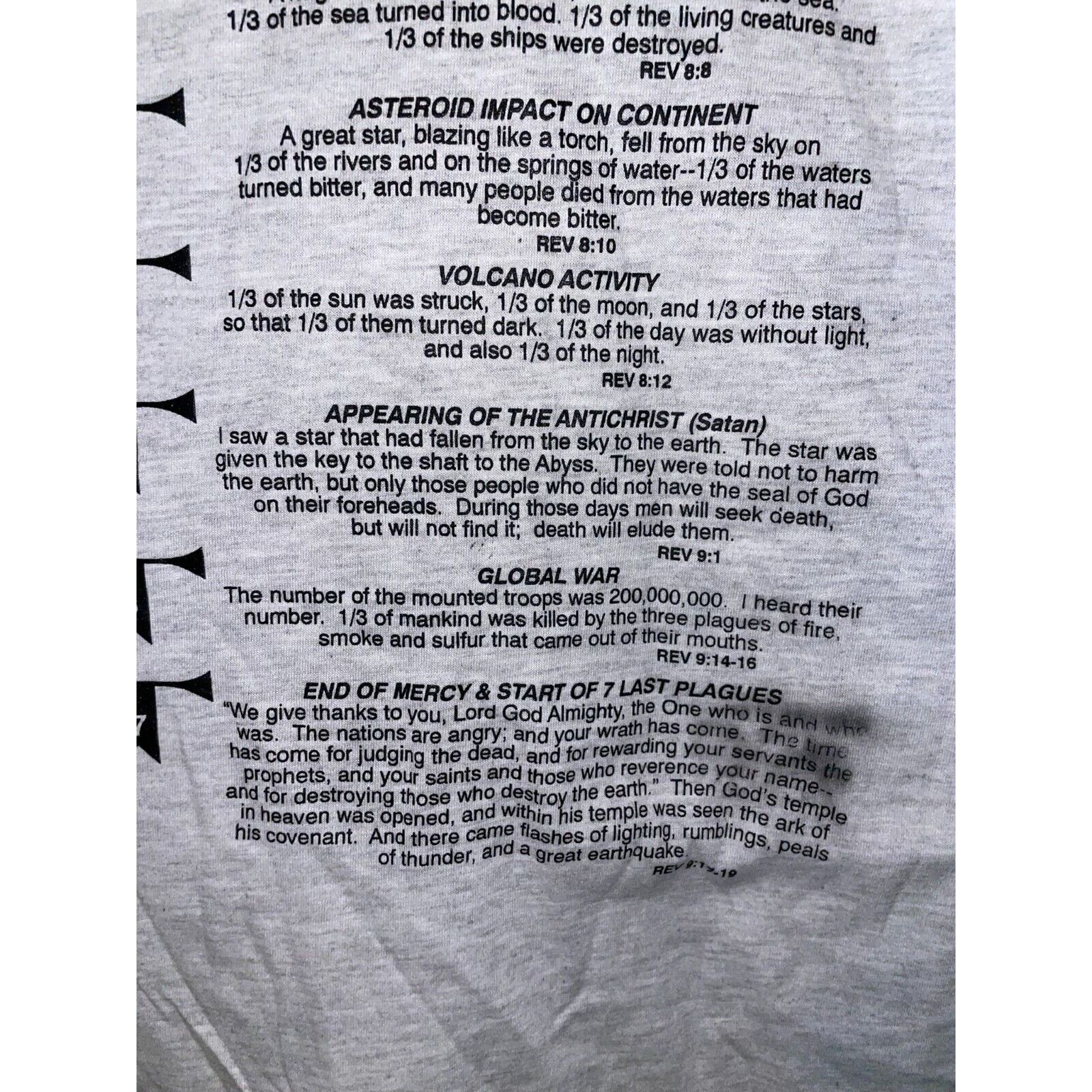 Jerzees Vintage Revelations Shirt Mixed Mercy Jesus Bible Tee 90s Size US L / EU 52-54 / 3 - 9 Thumbnail