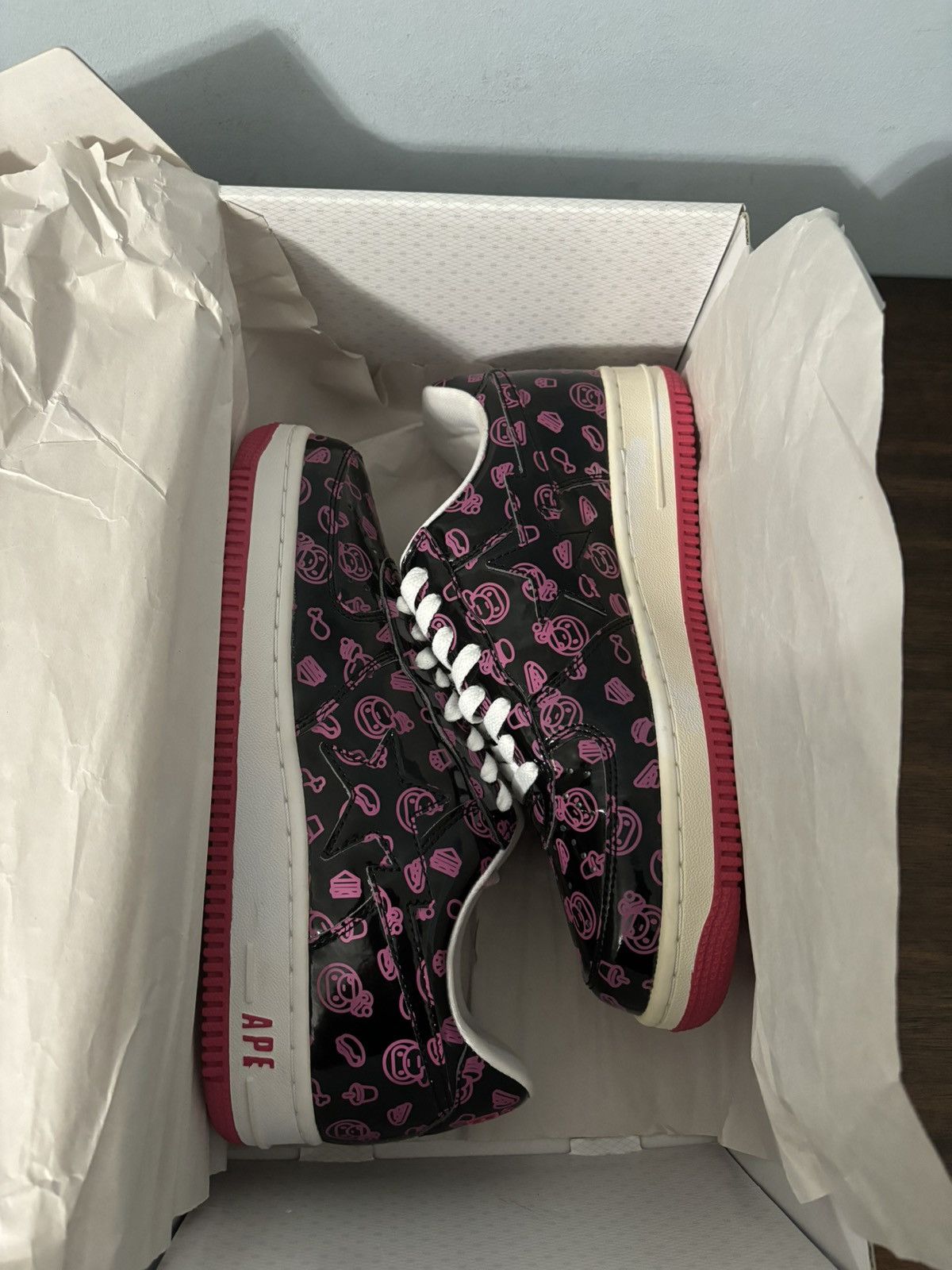 Bape A Bathing Ape Bape Sta Milo Junk Food Pink Size US 7.5 / EU 40-41 - 11 Thumbnail