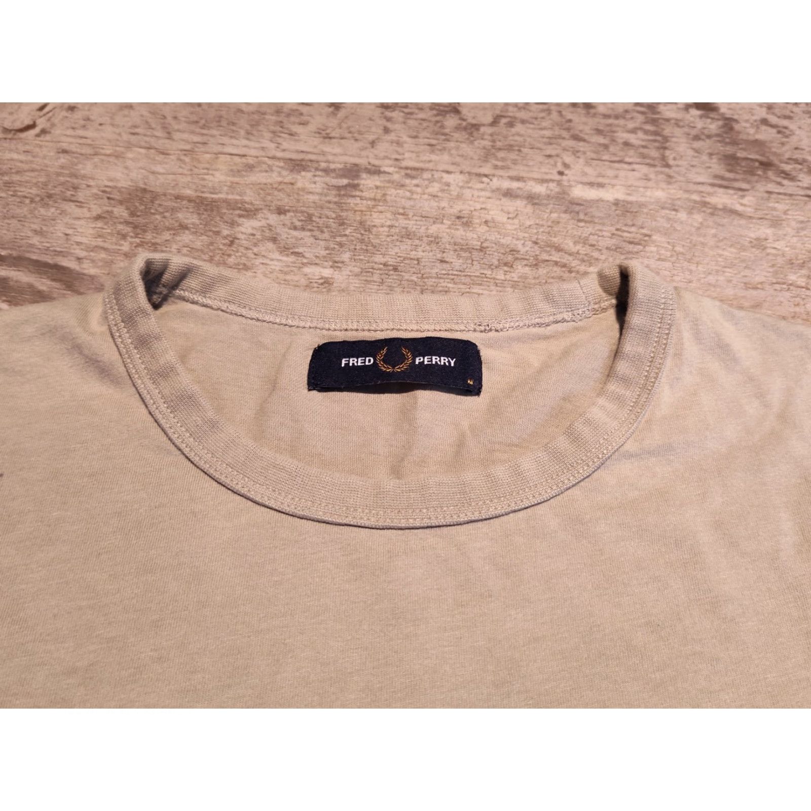 Fred Perry VINTAGE Fred Perry Men's T-Shirt Short Sleeve Crew Neck 100% Cotton All Seasons Grayish Green Medium Size US M / EU 48-50 / 2 - 6 Thumbnail